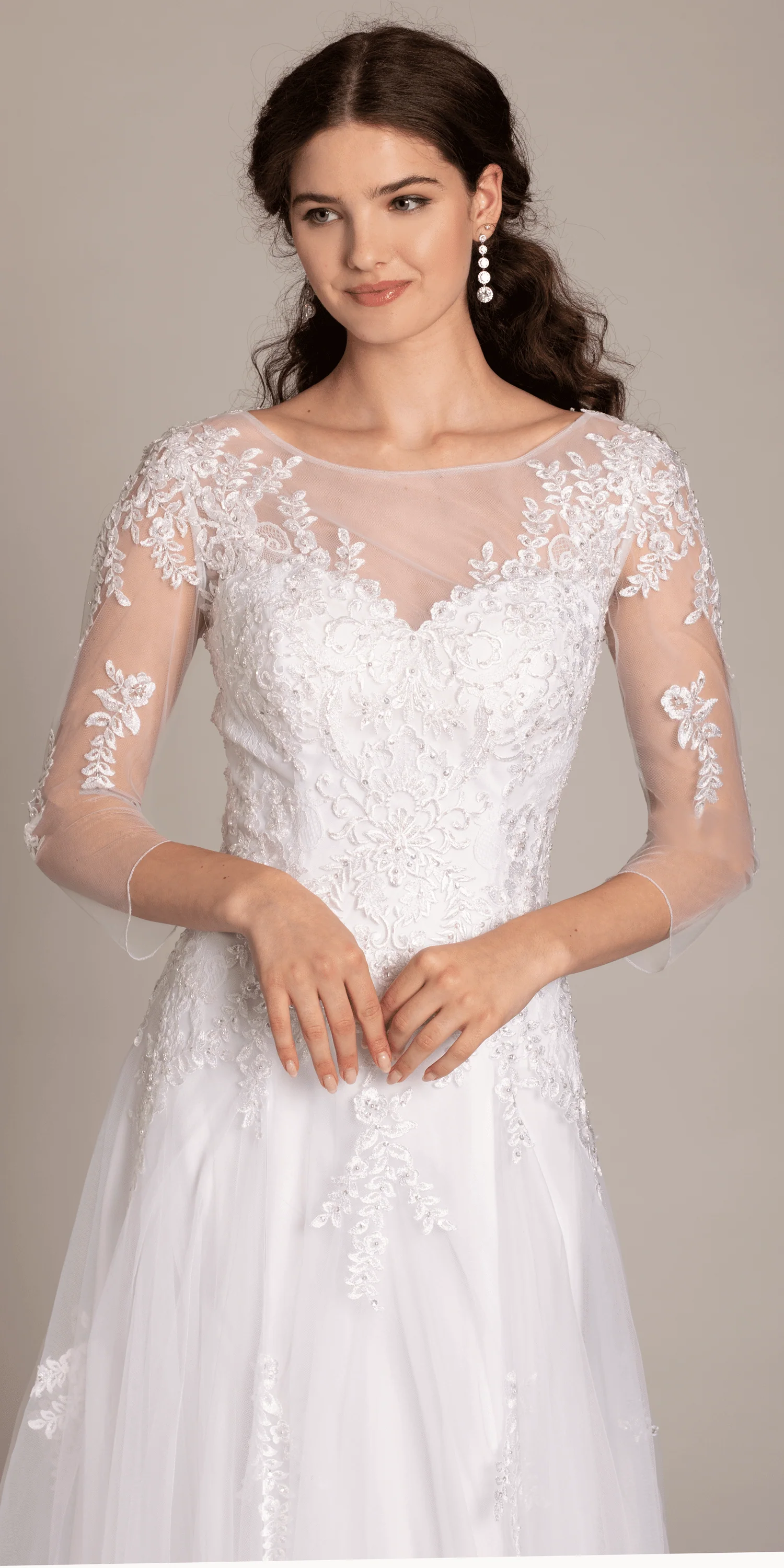 Beaded Embroidered Tulle Sweetheart A Line Dress - Image 3