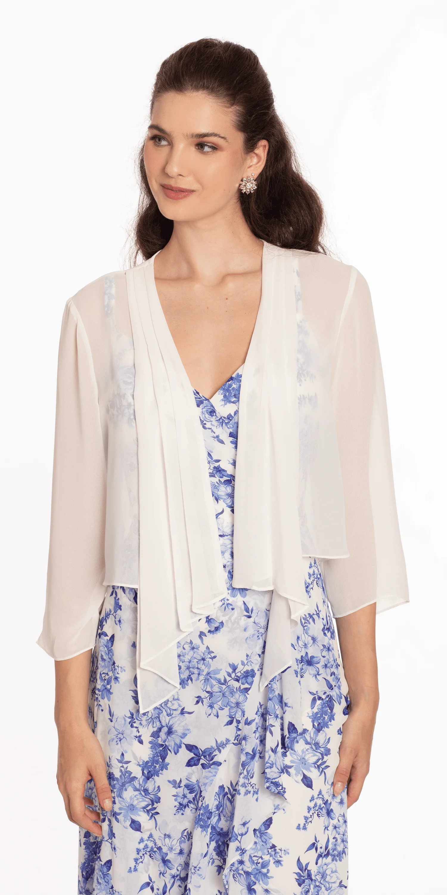 Chiffon Drape Front Jacket with Sleeves - Image 4