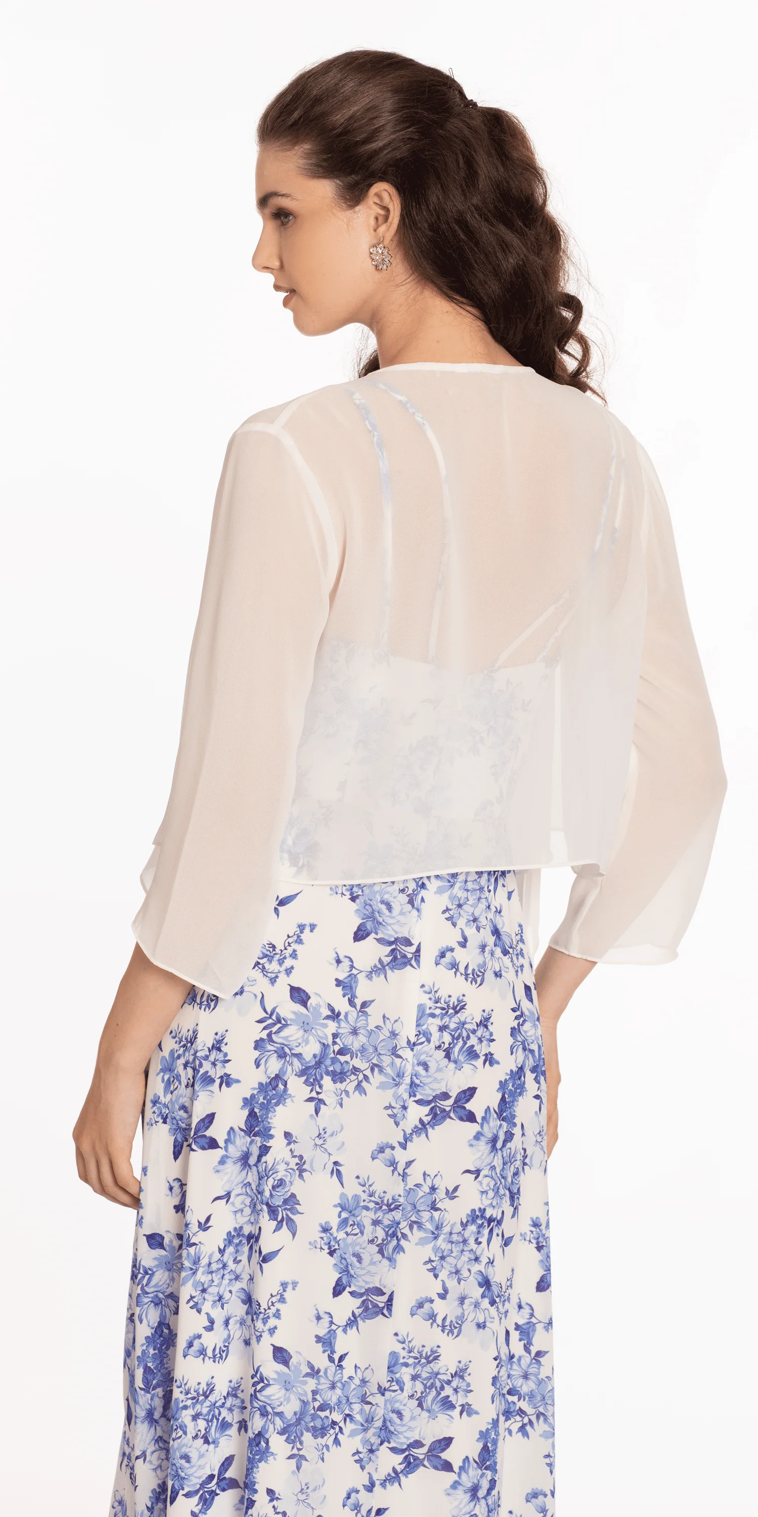 Chiffon Drape Front Jacket with Sleeves - Image 7