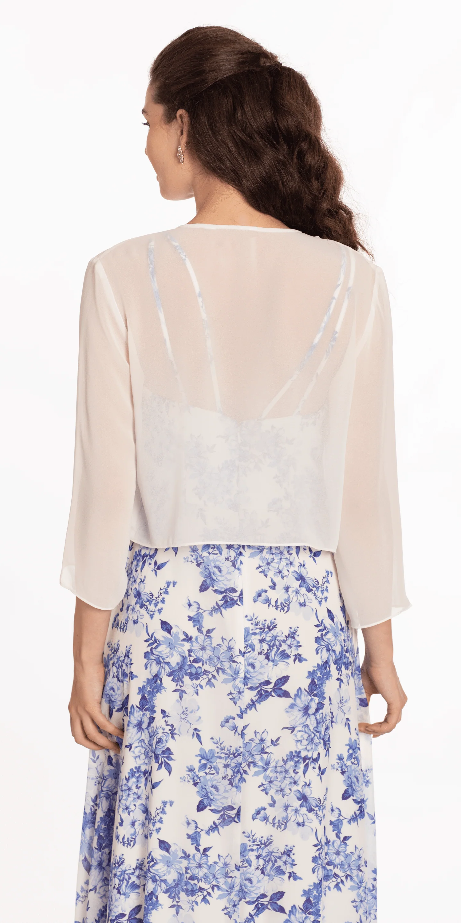 Chiffon Drape Front Jacket with Sleeves - Image 8