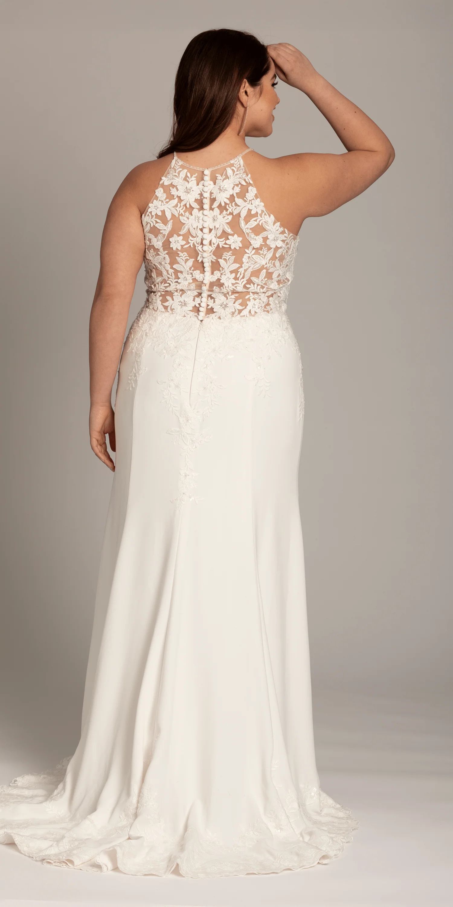 Crepe Floral Embellished Racer Back Dress with Leaf Beading Detail - Image 4
