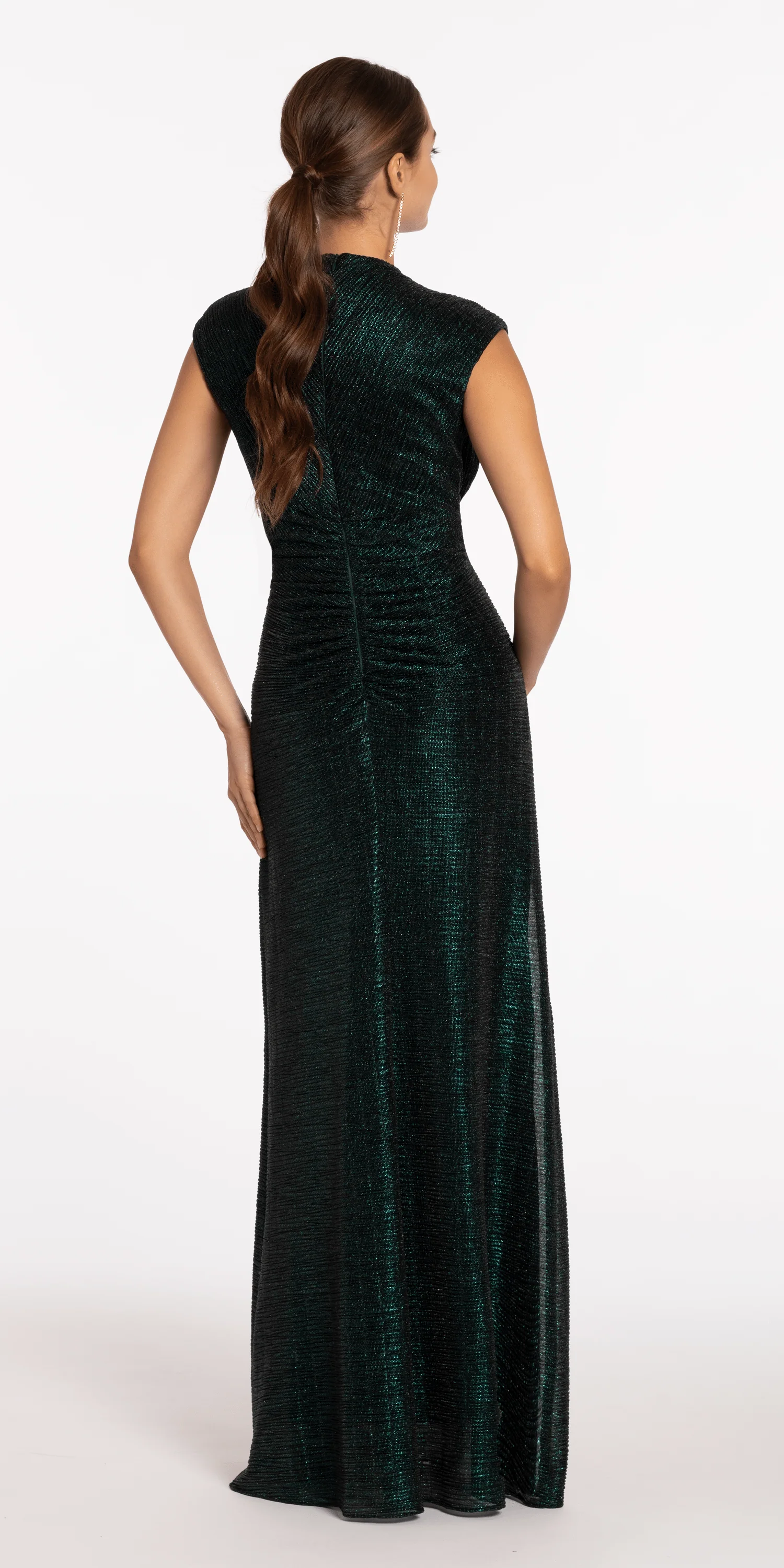 Crinkle Knit Cap Sleeve Column Dress - Image 8