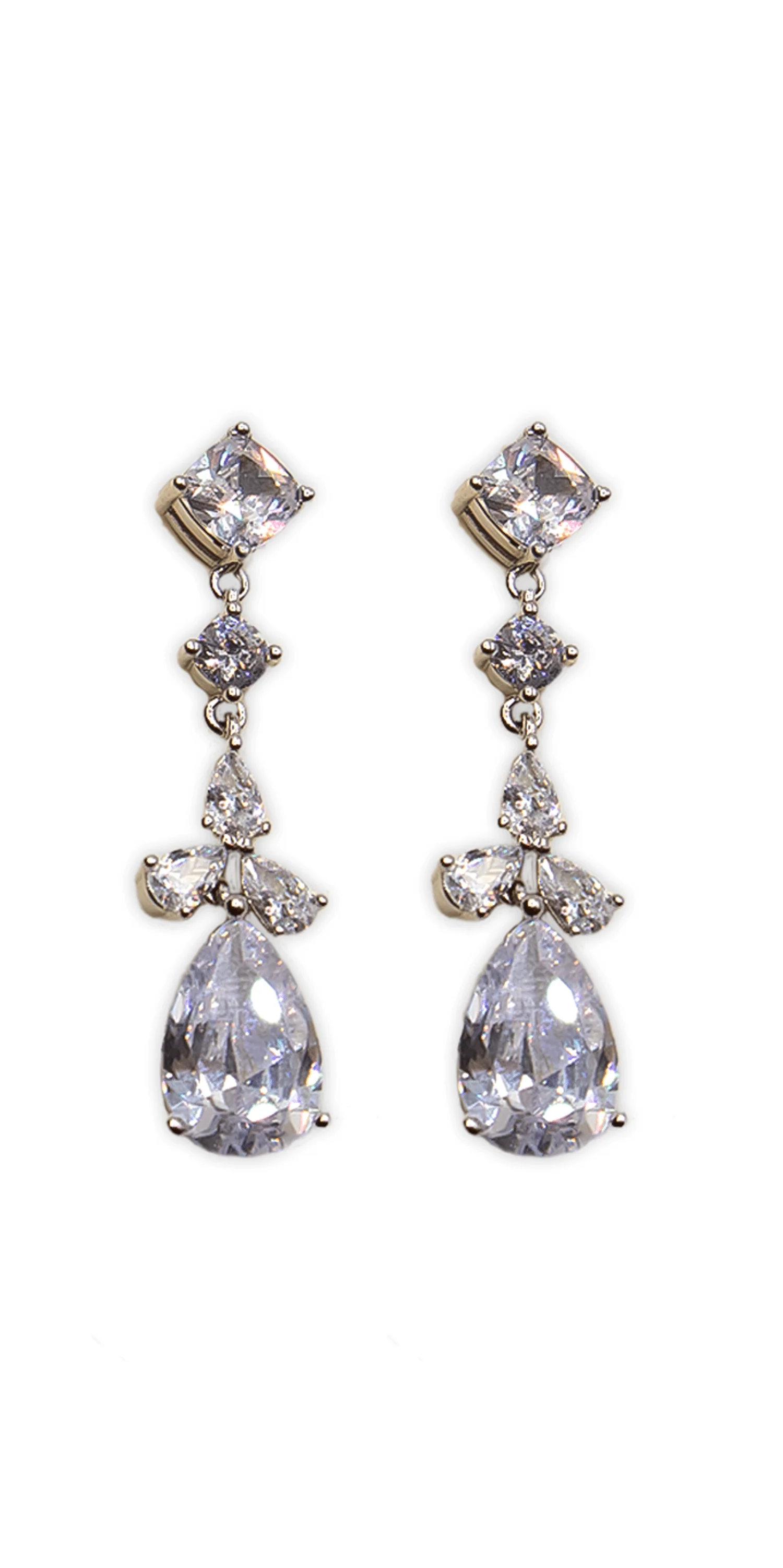 Cubic Zirconia Drop Earrings - Image 2