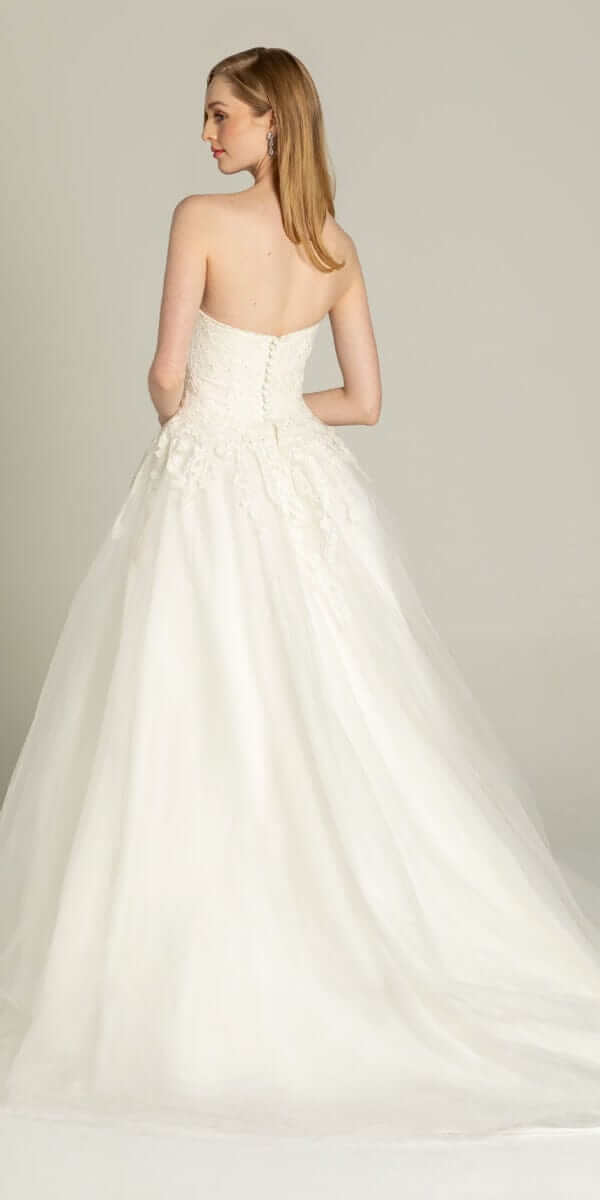 Embellished Embroidered Strapless Tulle Ballgown - Image 5