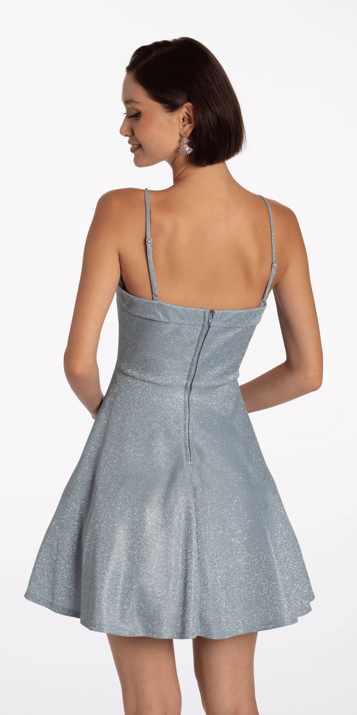 Glitter Knit Bow Front Fit and Flare Dress - Image 5