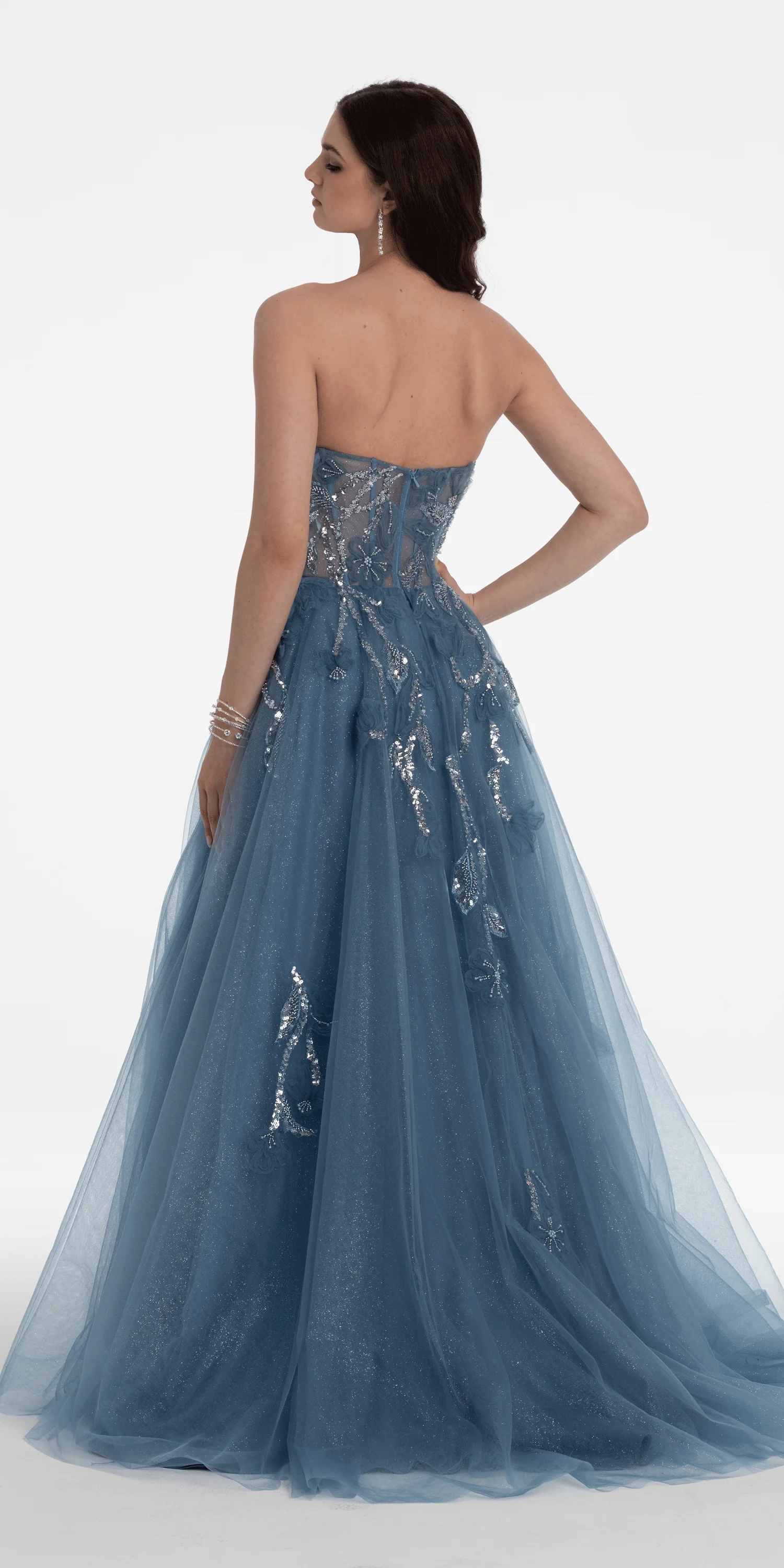 Glitter Tulle Embellished Sweetheart Ballgown - Image 10