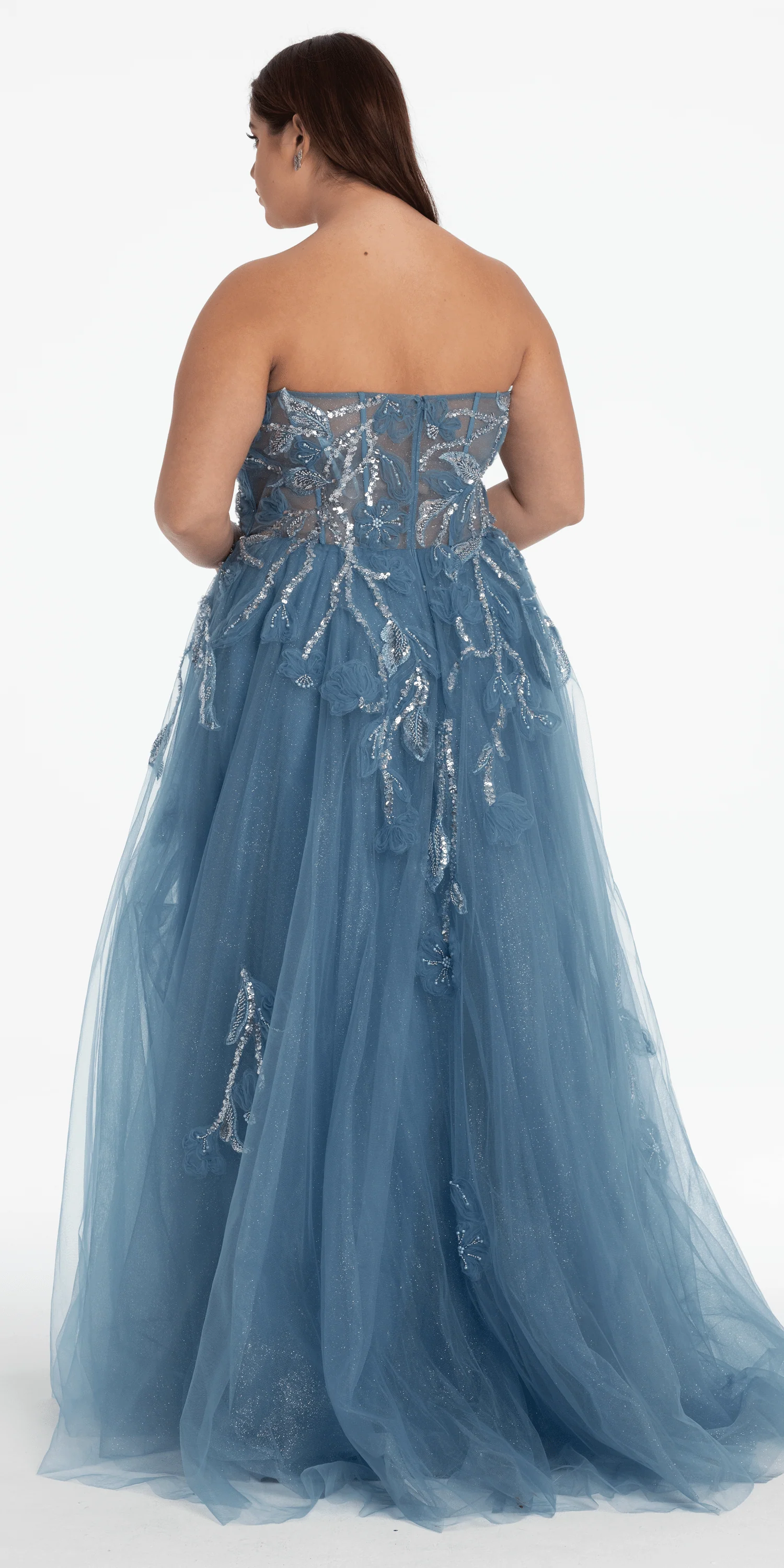 Glitter Tulle Embellished Sweetheart Ballgown - Image 6