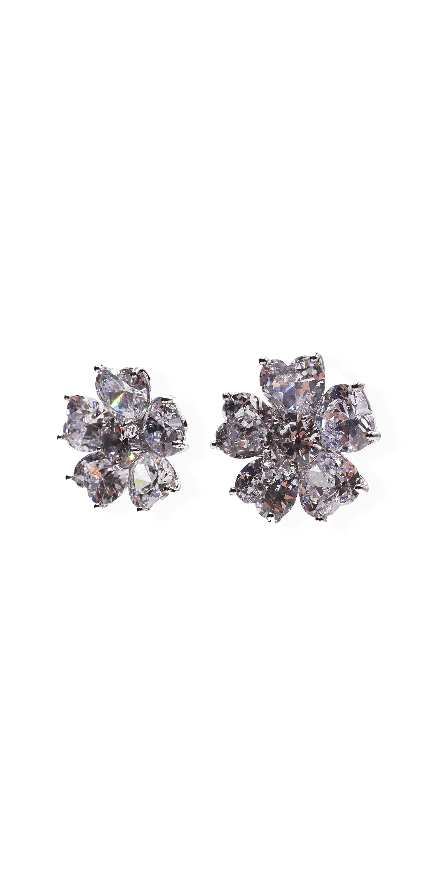 Heart Stone Floral Earrings - Image 2
