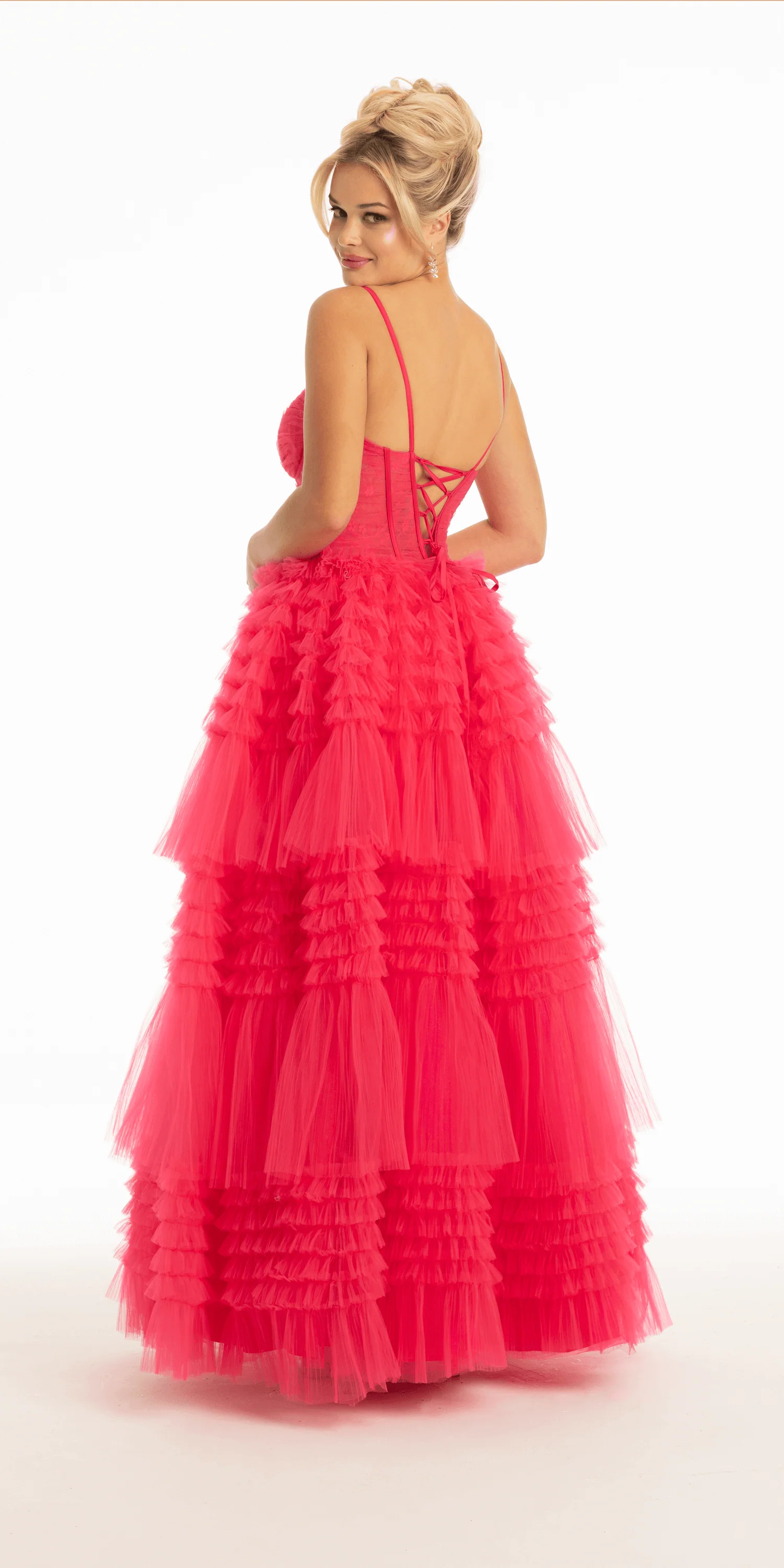 Lace Corset Tulle Tiered Ballgown - Image 2