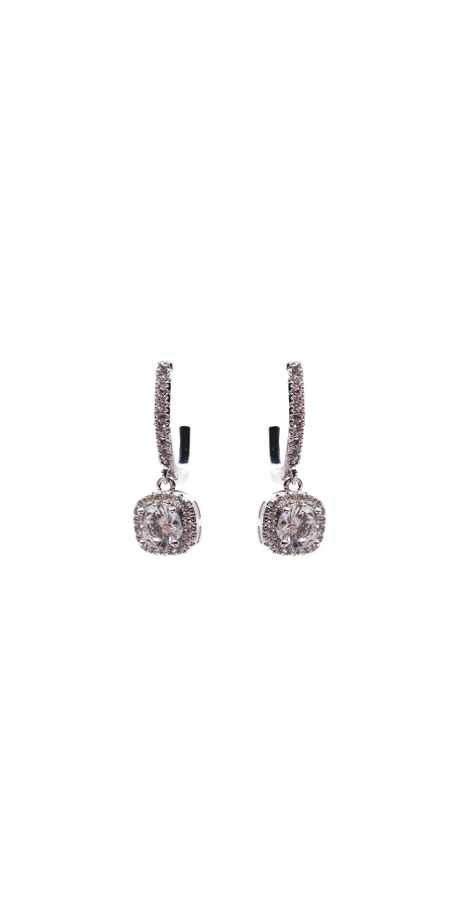 Leverback Cushion Stone Earrings - Image 2