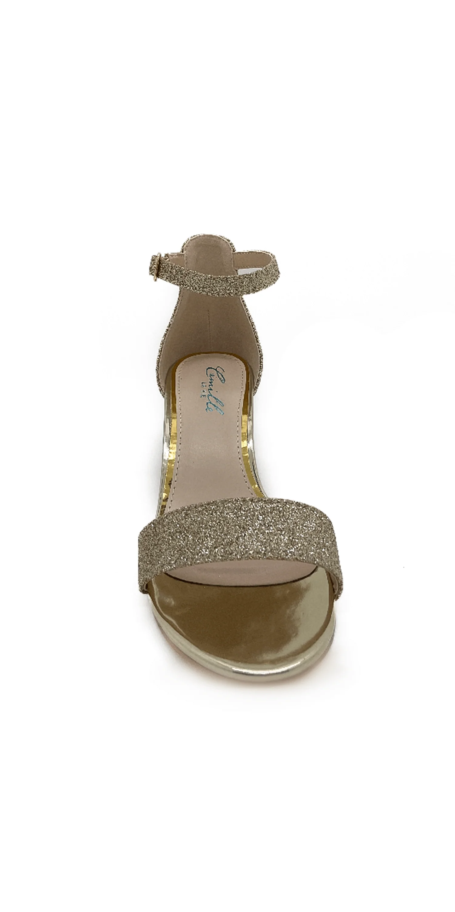 Low Heel Glitter  Ankle Strap Sandal - Image 2