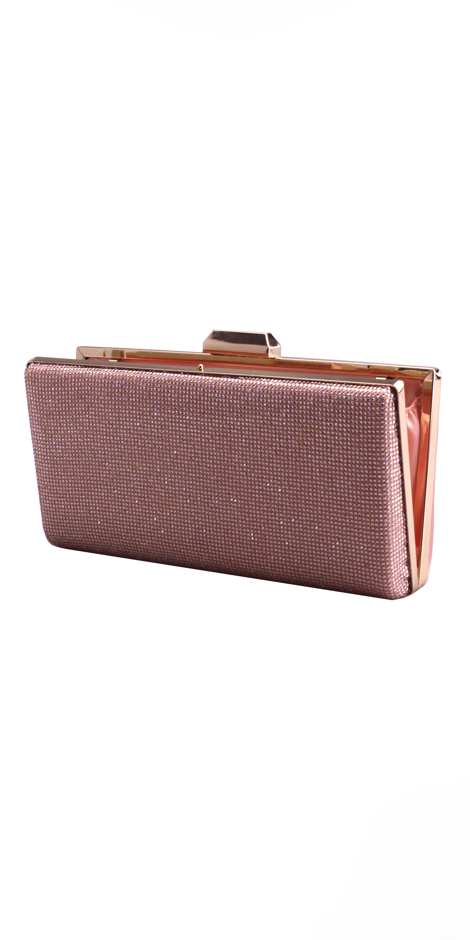 Metal Frame Rhinestone and Satin Handbag - Image 3