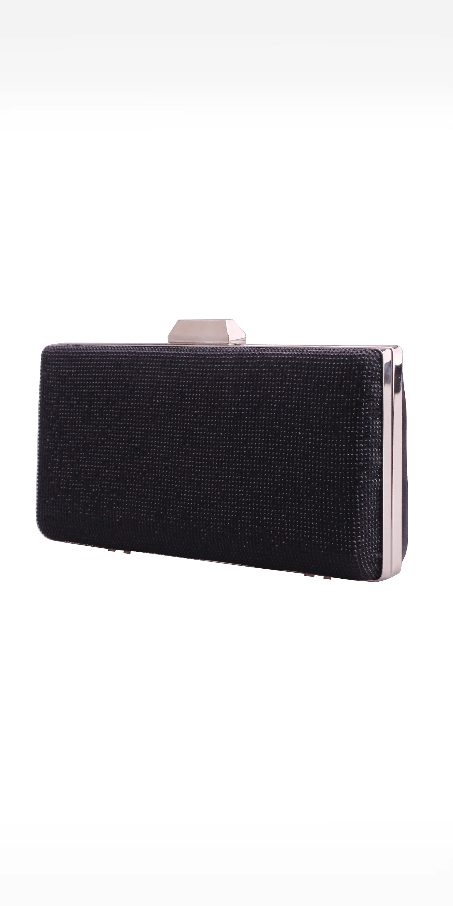 Metal Frame Rhinestone and Satin Handbag - Image 4