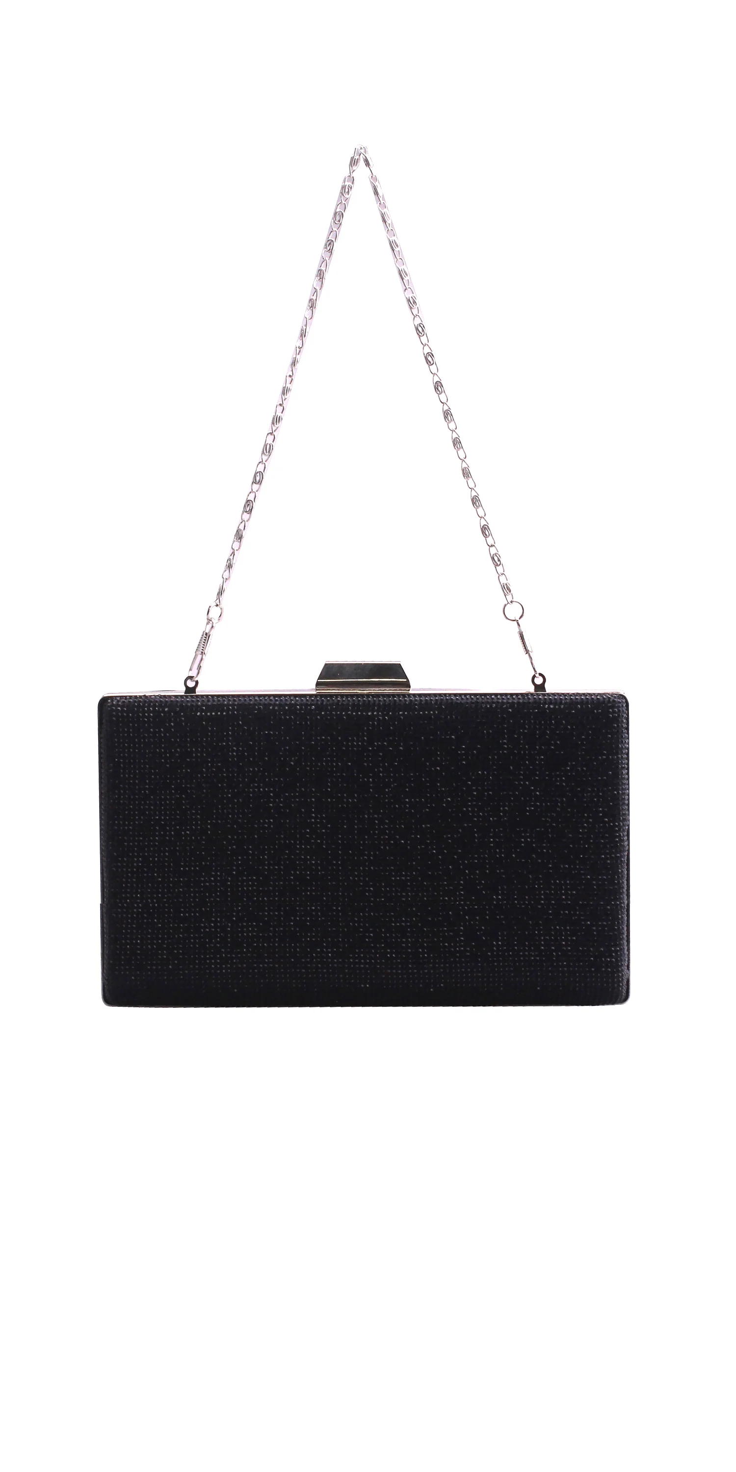 Metal Frame Rhinestone and Satin Handbag - Image 6