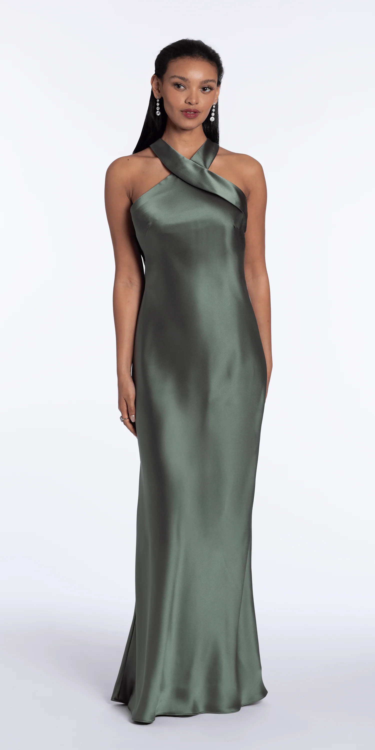 Satin Halter Column Dress - Image 4