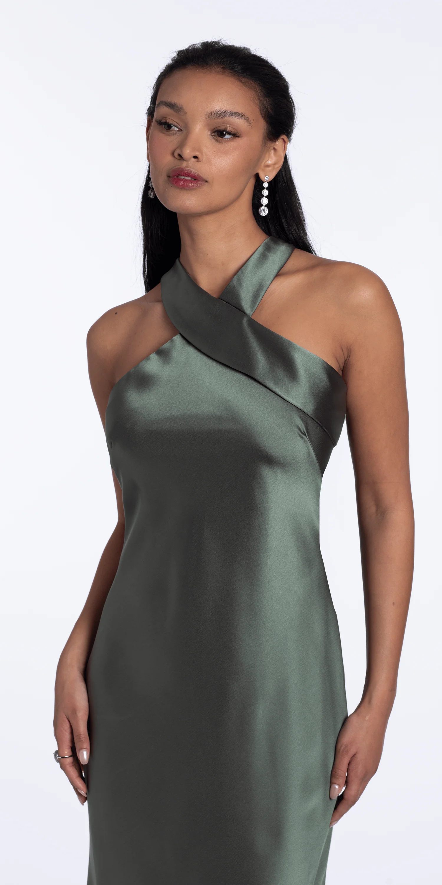 Satin Halter Column Dress - Image 5