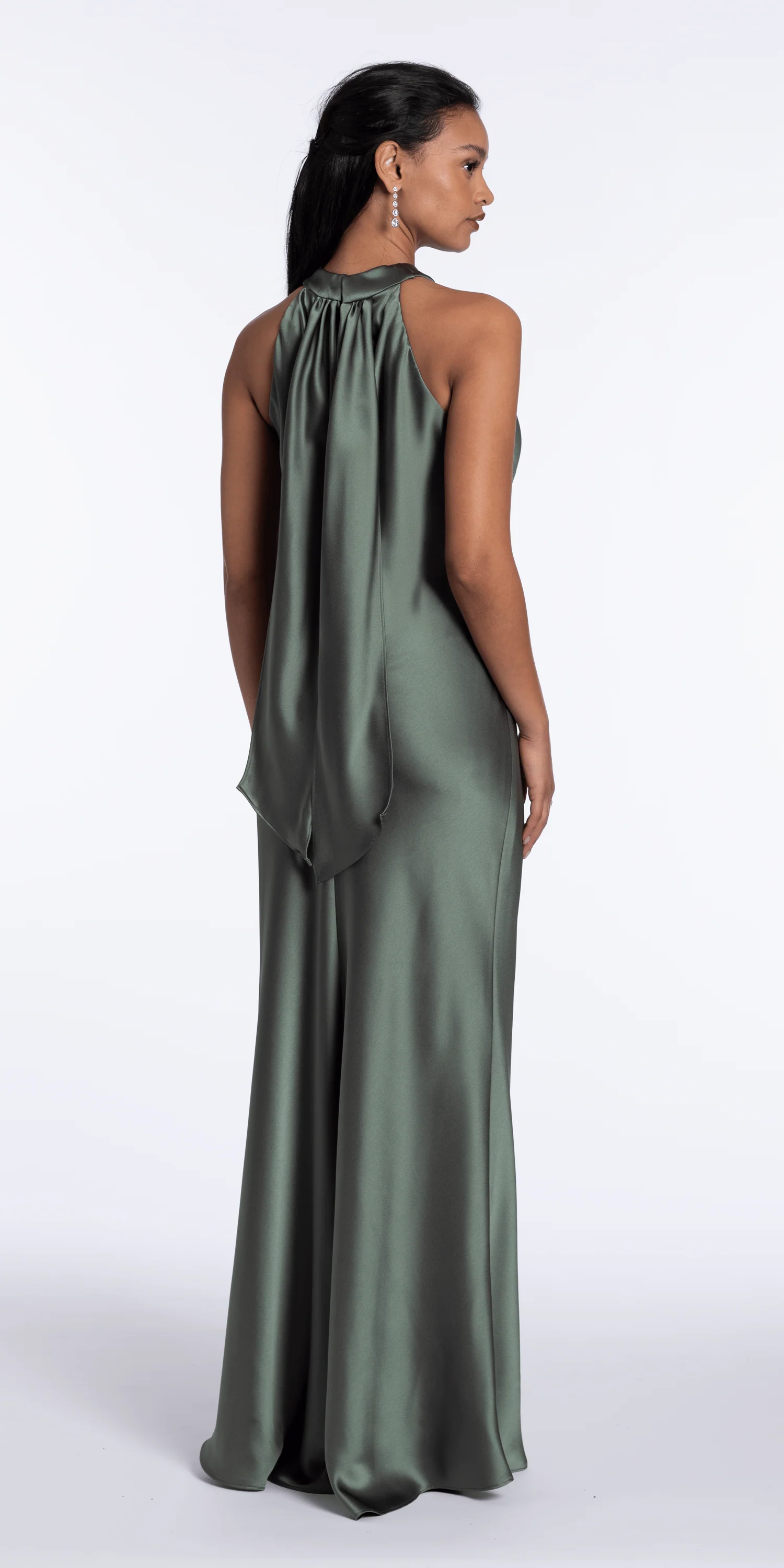 Satin Halter Column Dress - Image 6