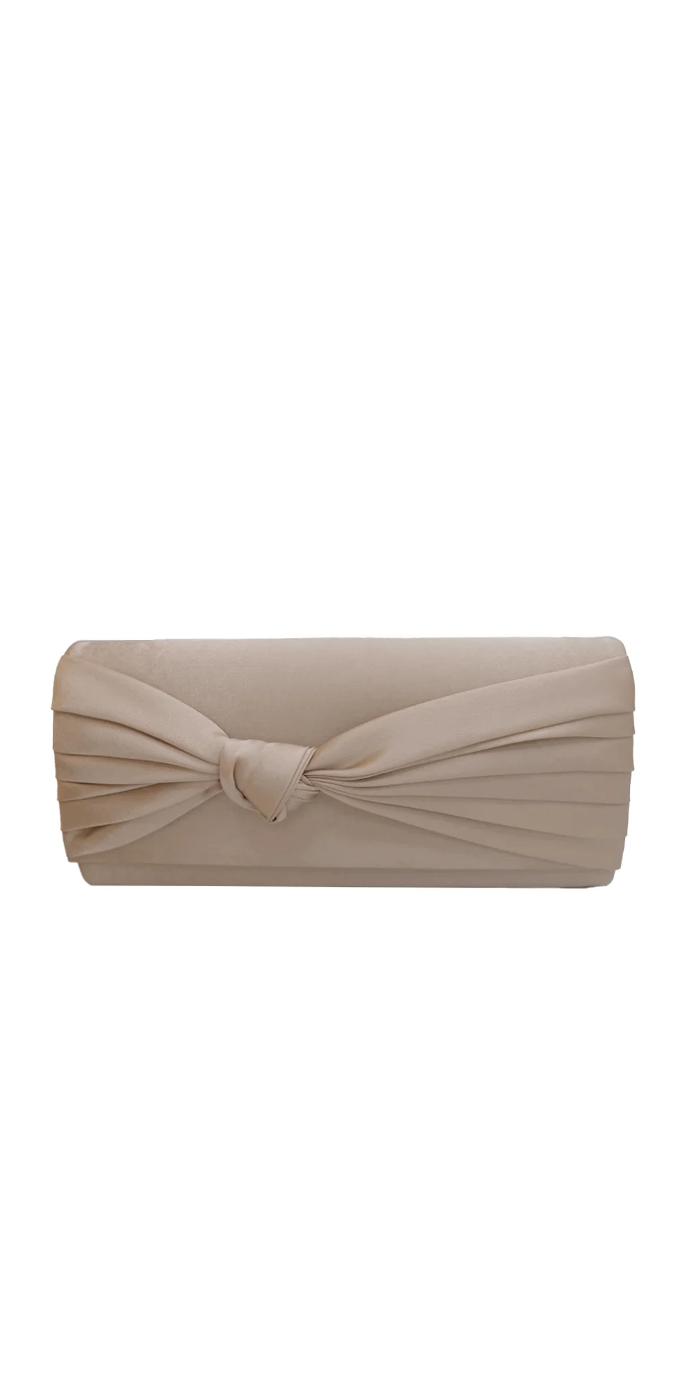 Satin Rectangle Handbag with Pleated Knot Detail - Image 2