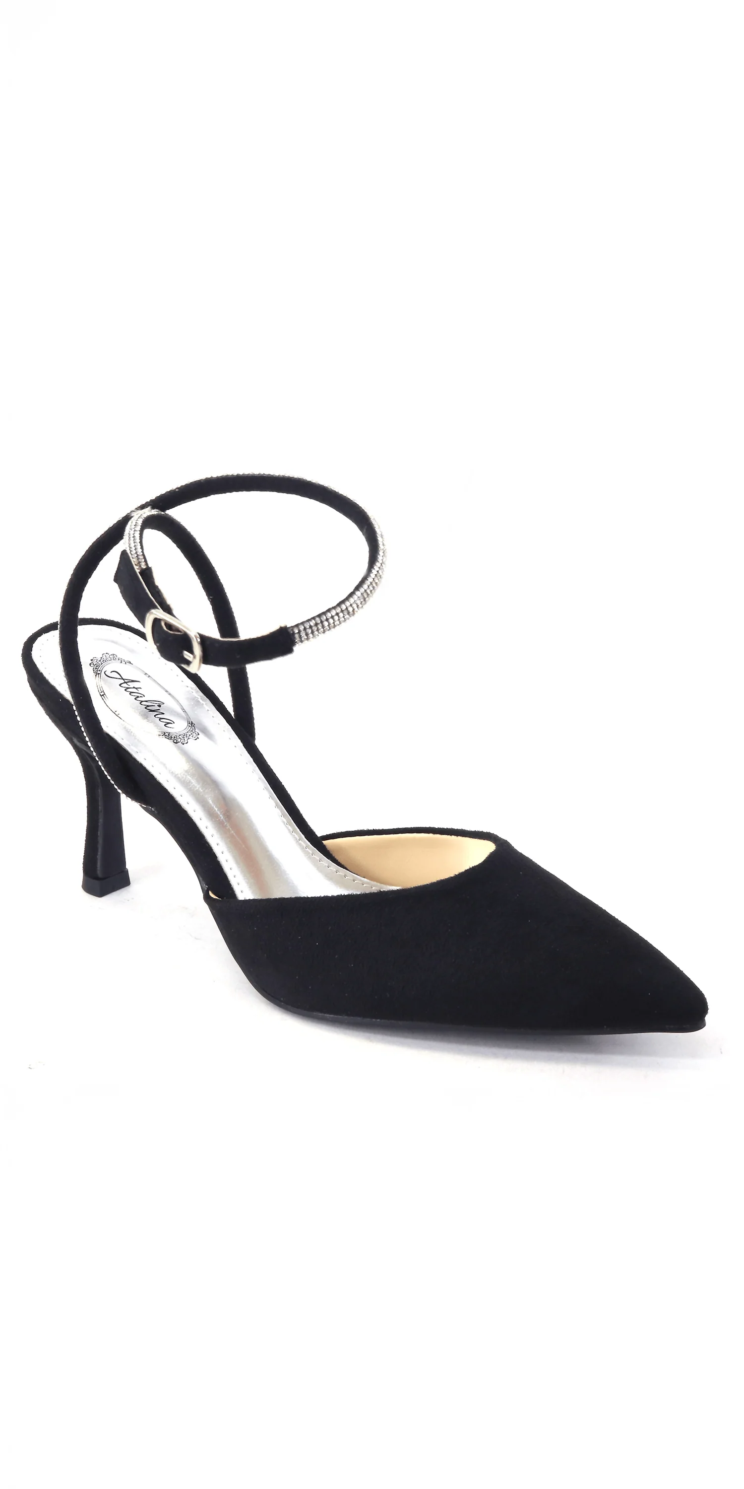 Satin Rhinestone Double Strap Slingback Sandal - Image 4