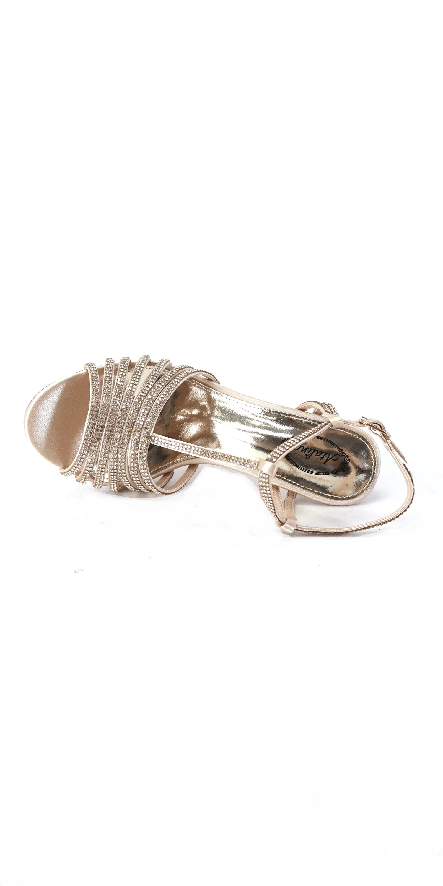 Satin Rhinestone Strappy High Heel Sandal - Image 3