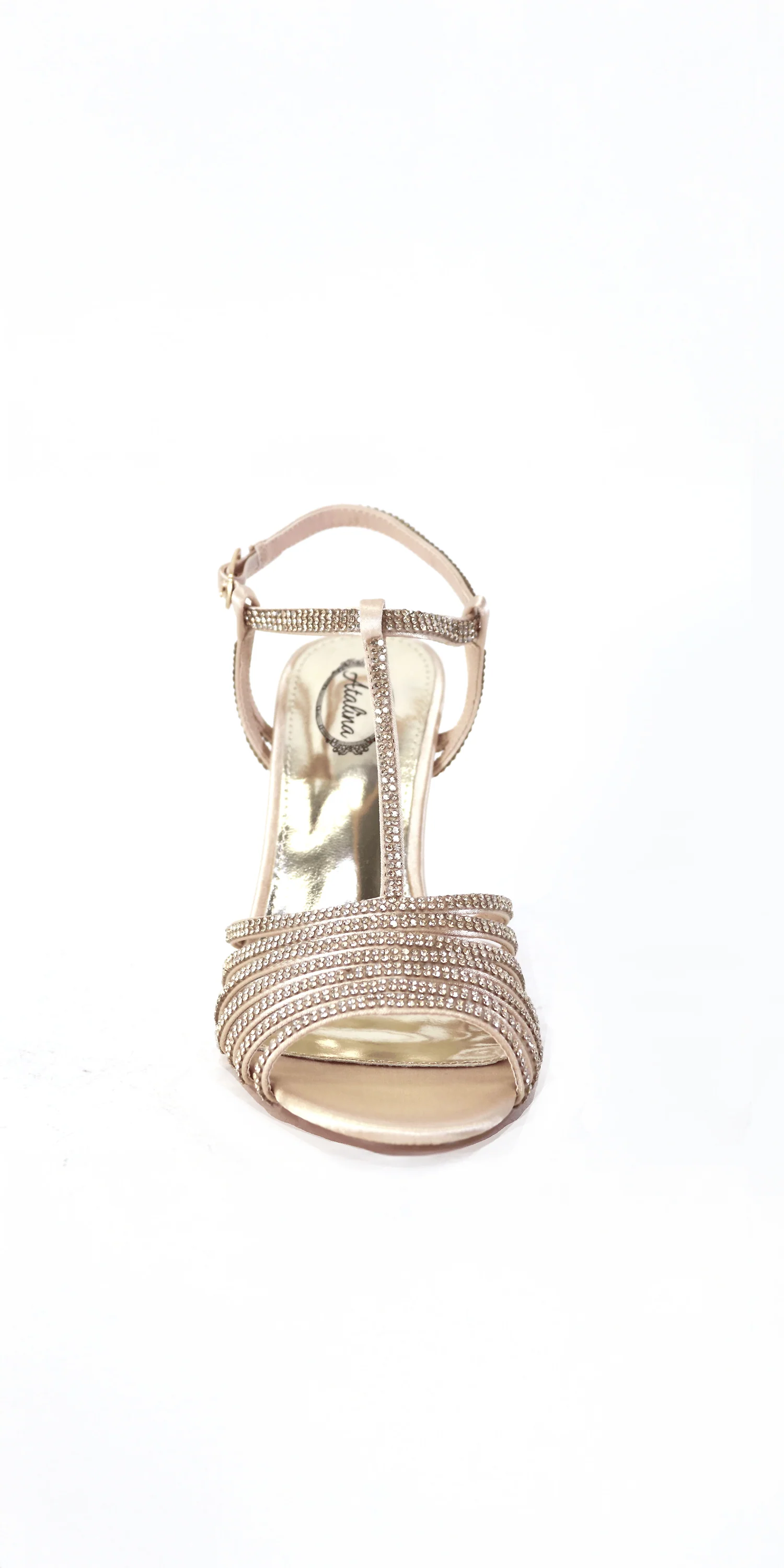 Satin Rhinestone Strappy High Heel Sandal - Image 4