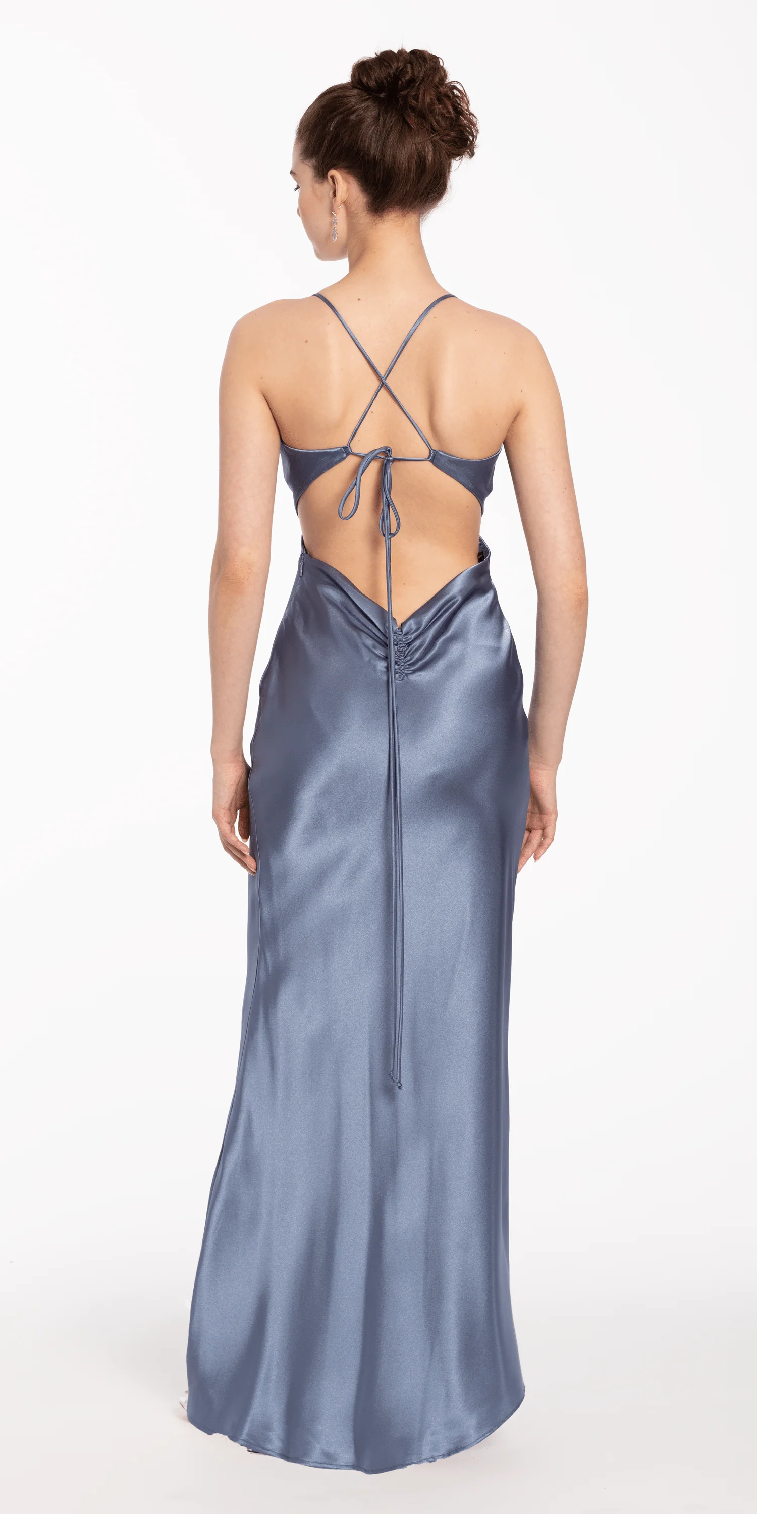 Satin Slip Tie Back Dress - Image 5