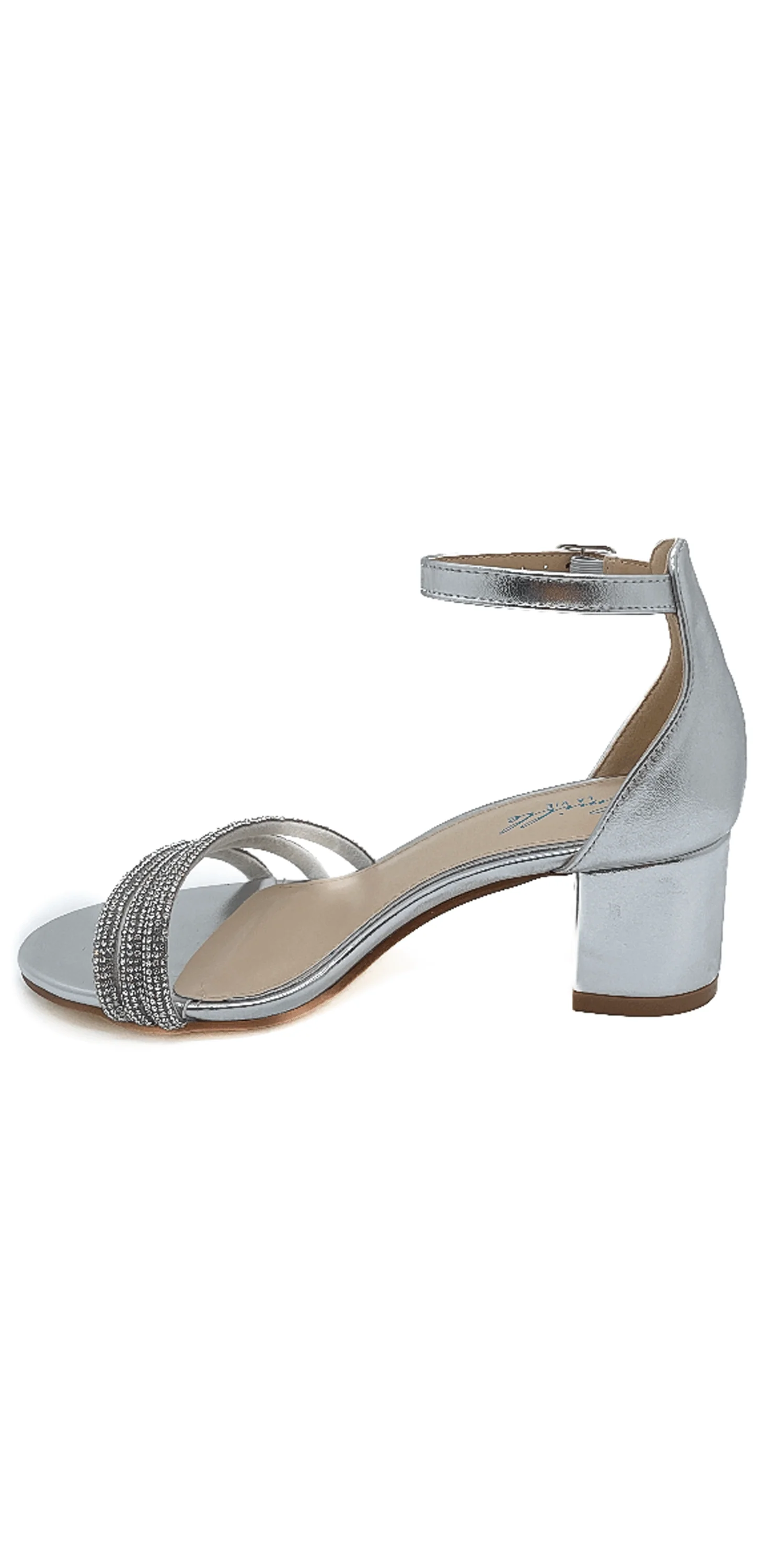 Scooter Metallic Low Block Heel Rhinestone Sandal - Image 4