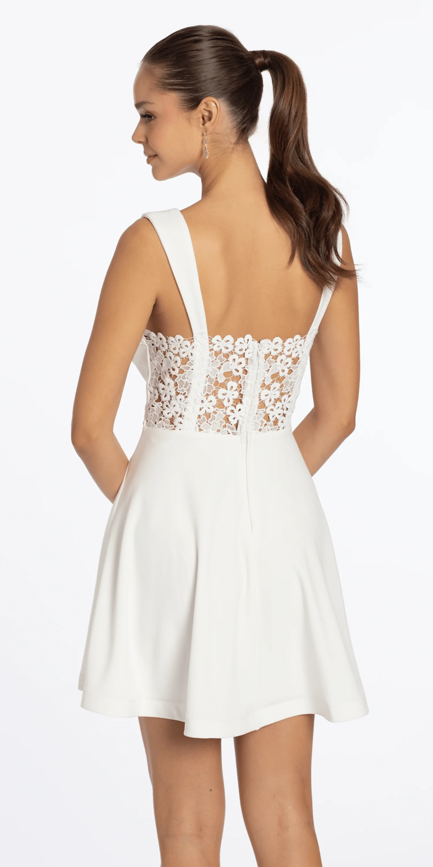 Scuba Tank Skater Dress with Floral Back Panel - Image 4