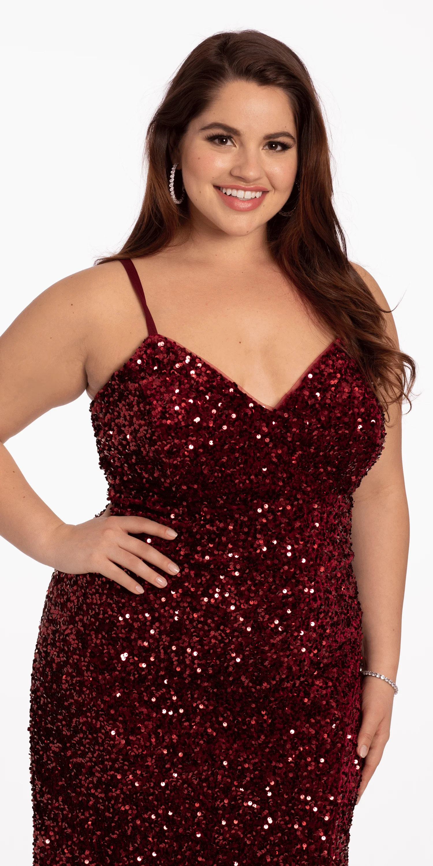 Sequin Lace Up Dress with Side Slit - Image 10