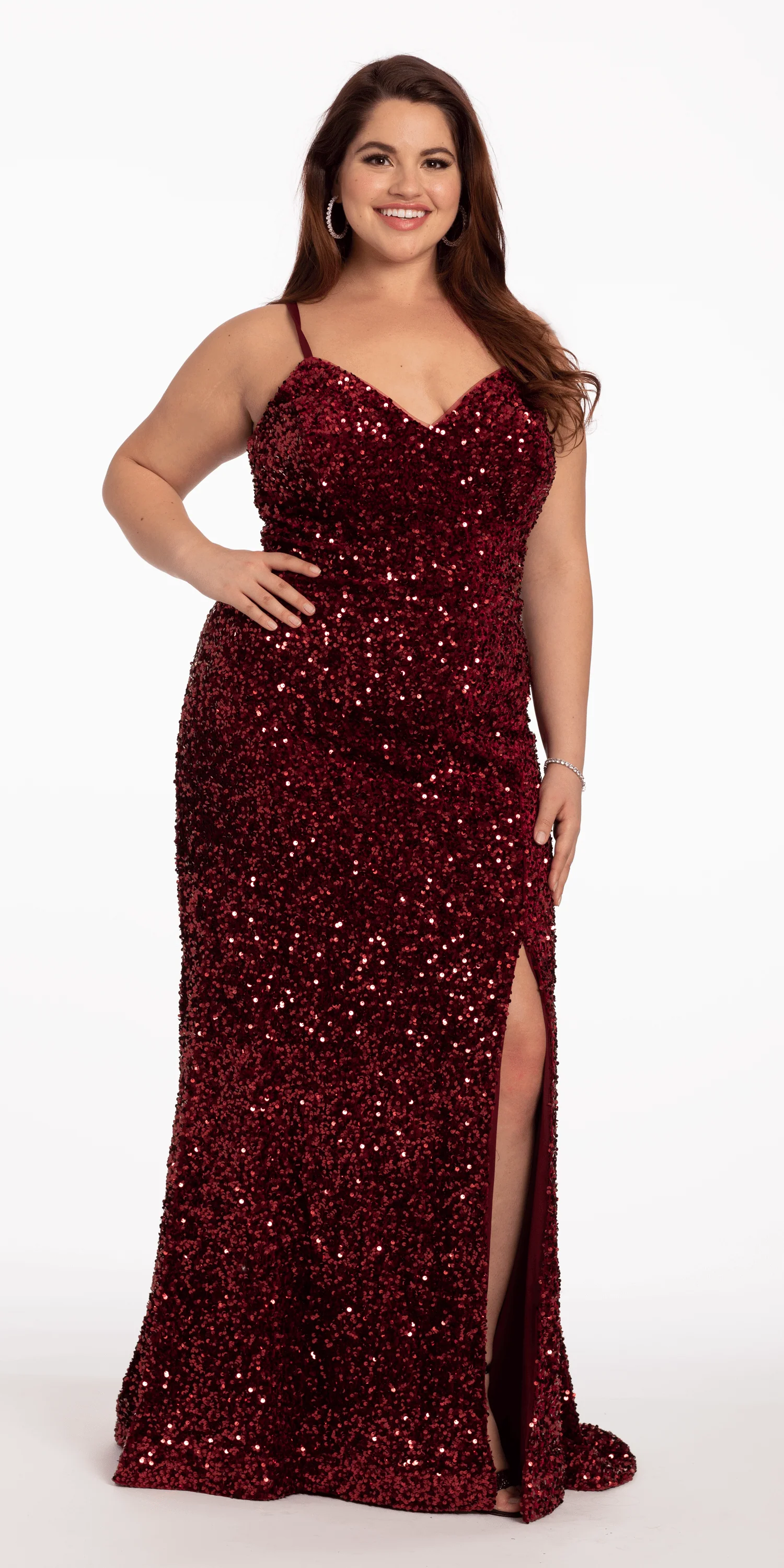 Sequin Lace Up Dress with Side Slit - Image 11