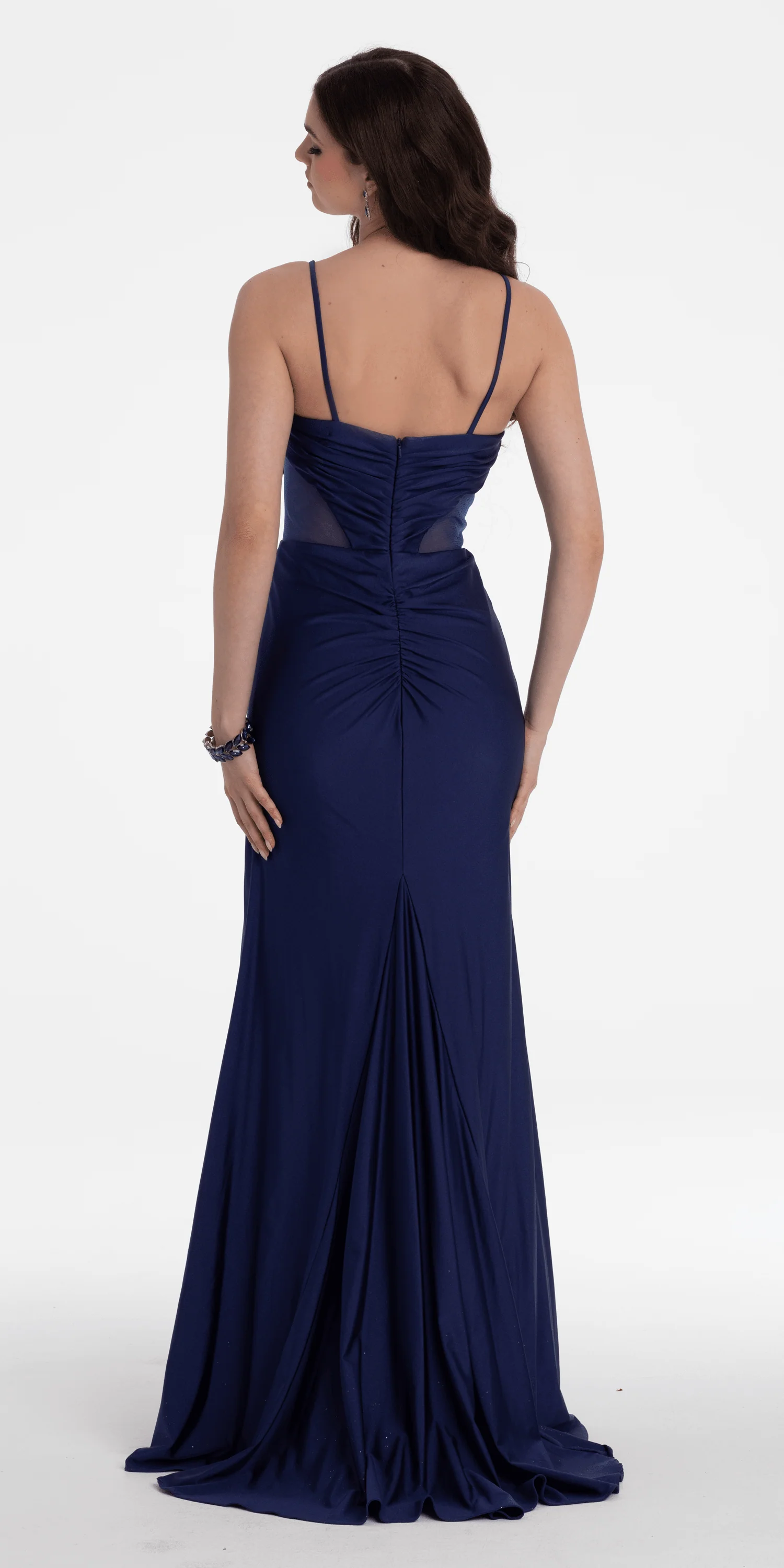 Spandex Beaded Sweetheart Trumpet Dress with Illusion Side Panels - Image 5