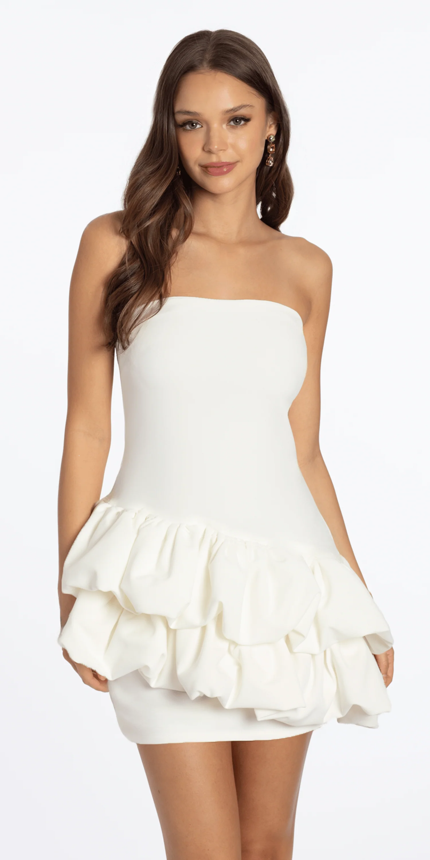 Strapless Scuba Two Tiered Bubble Dress - Image 3