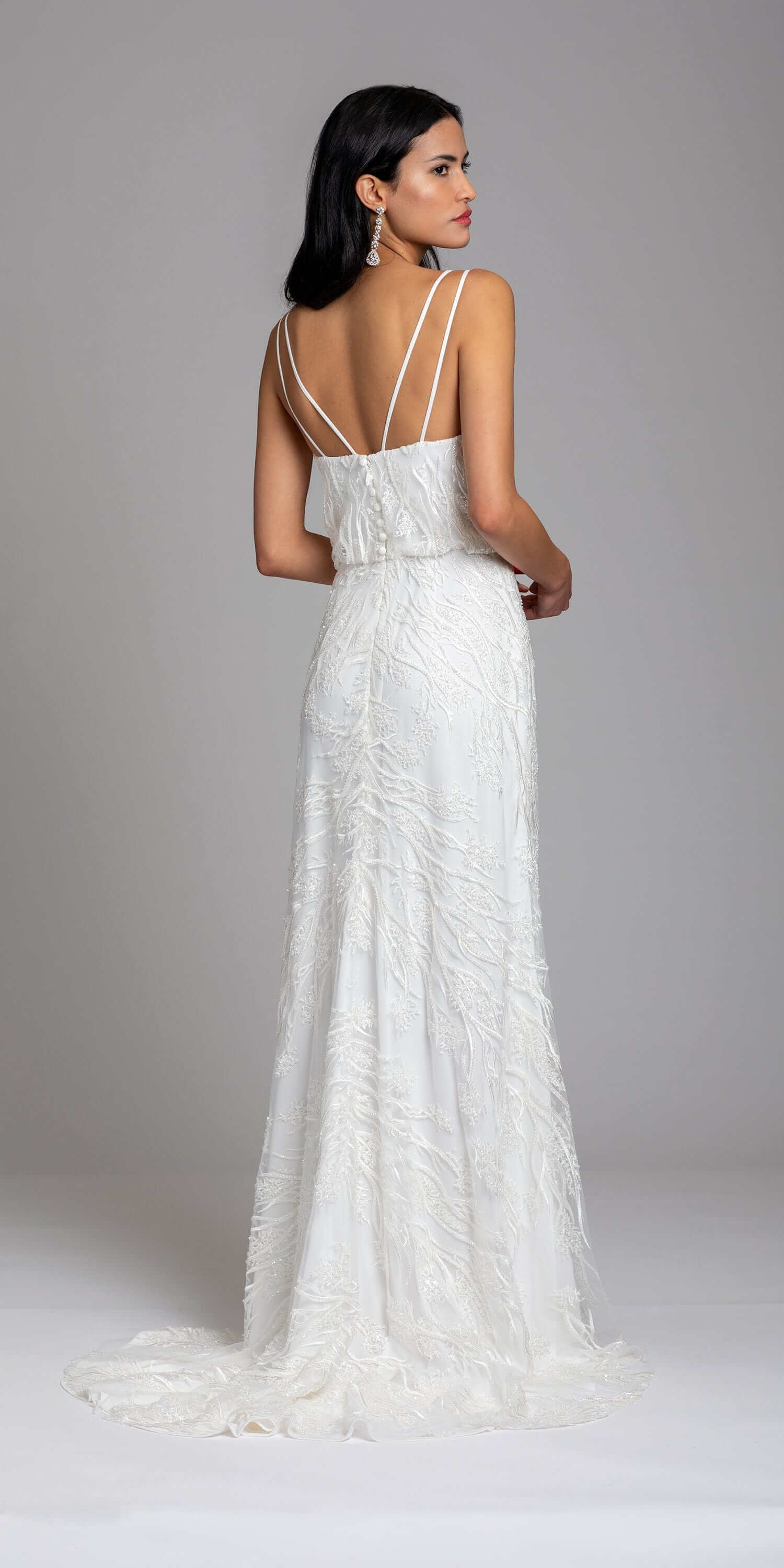 Strappy Back Beaded Embellished Blouson Dress - Image 3