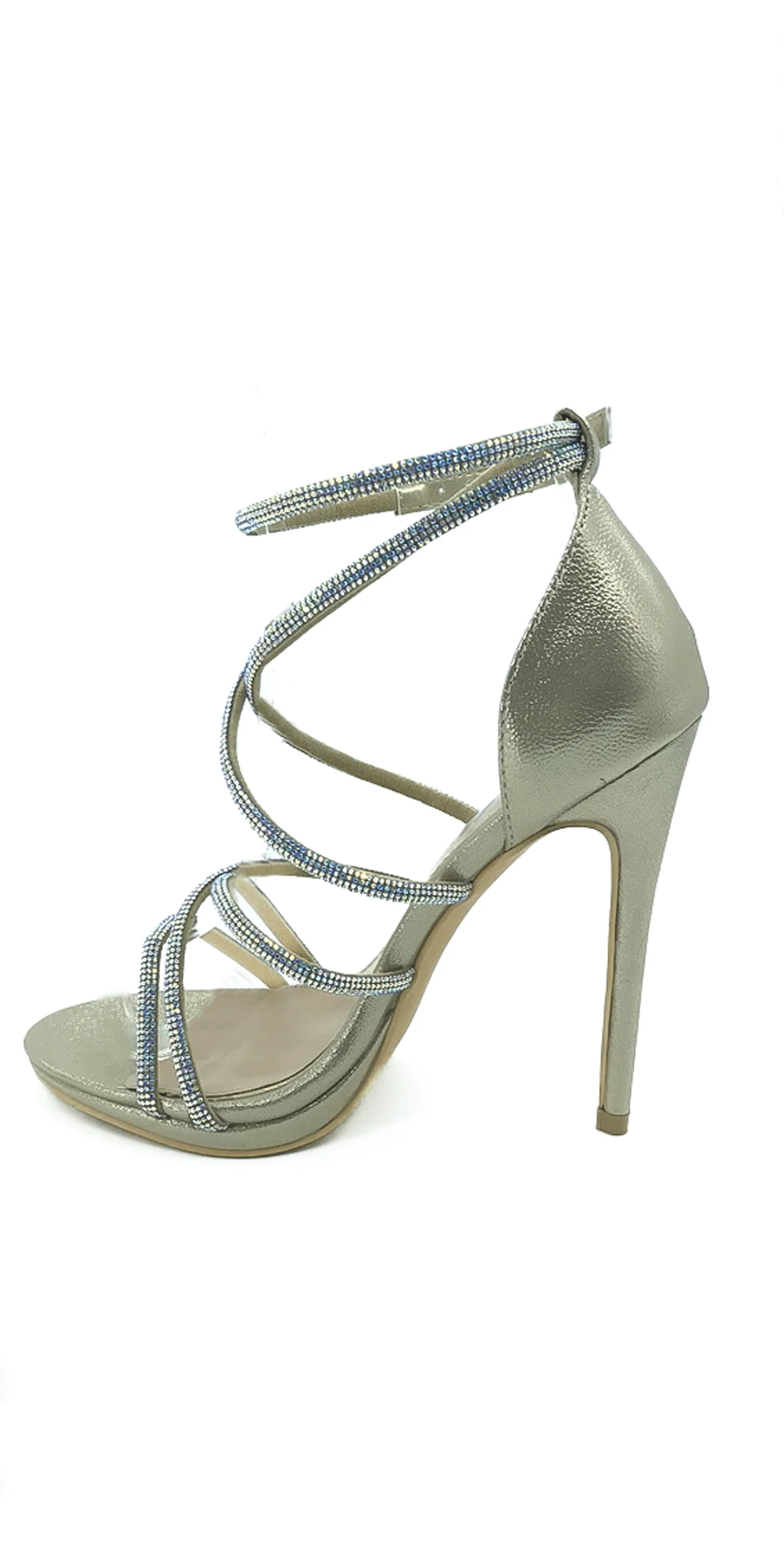 Strappy Rhinestone High Heel Sandal - Image 3