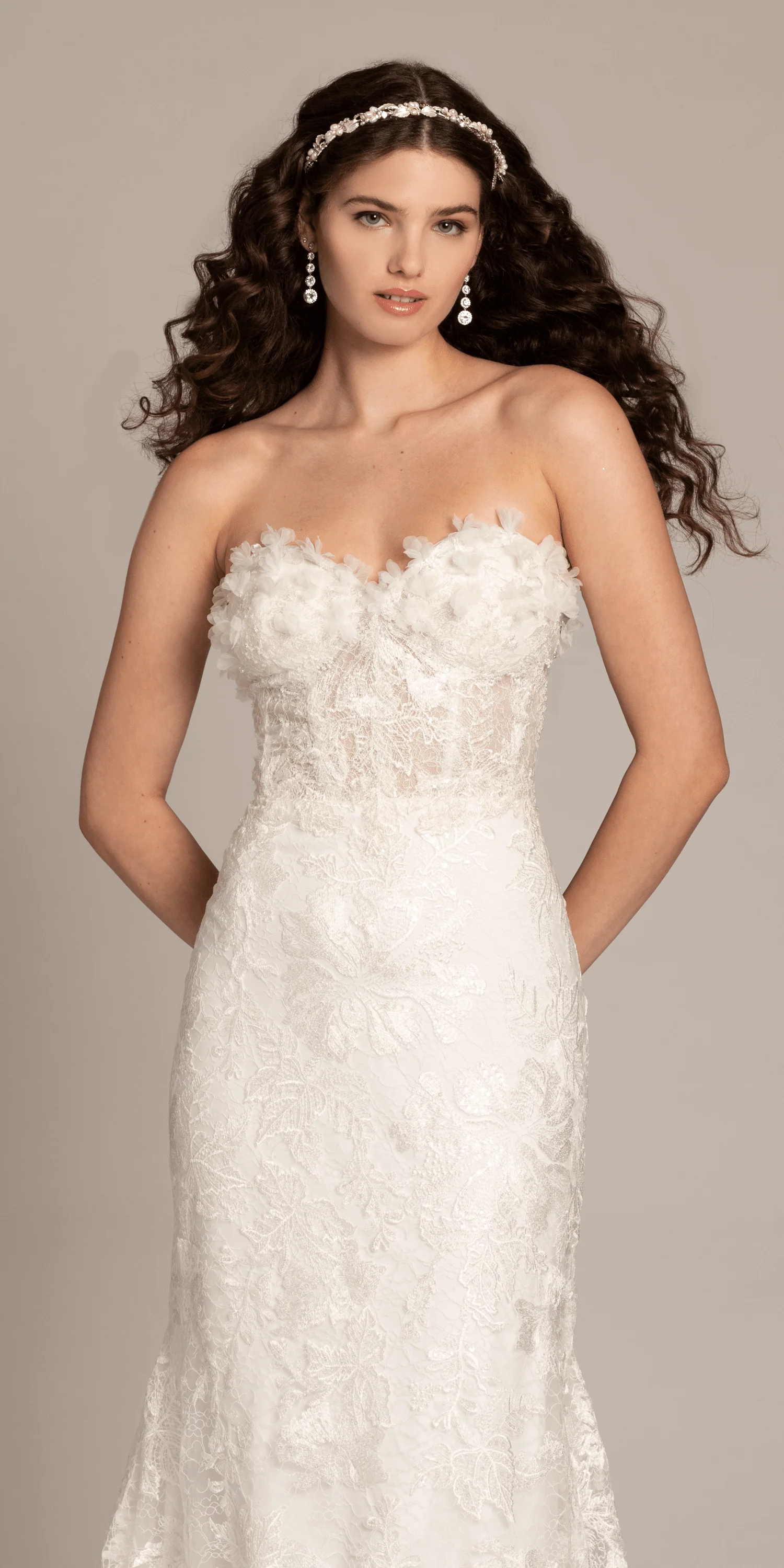 Sweetheart 3D Embellished Lace Corset Mermaid Dress - Image 5