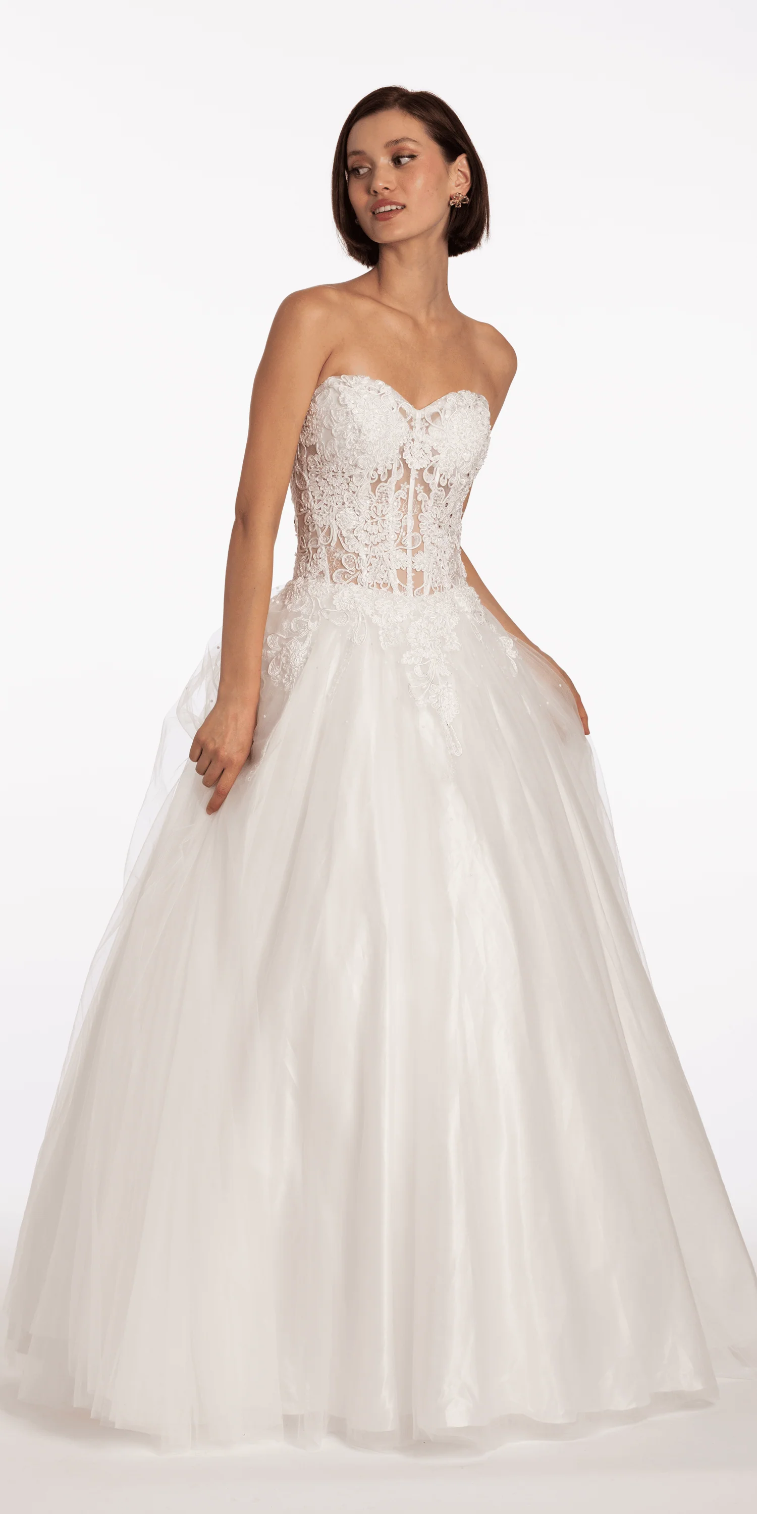 Sweetheart Embroidered Corset Ballgown with Heat Set Stones - Image 3
