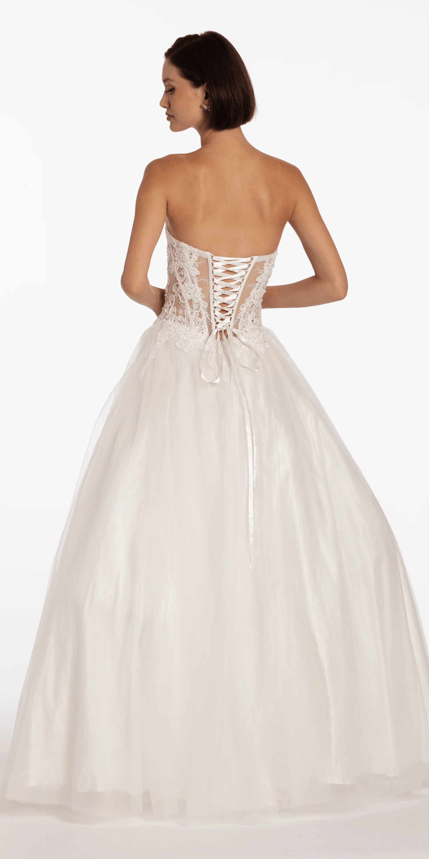Sweetheart Embroidered Corset Ballgown with Heat Set Stones - Image 5