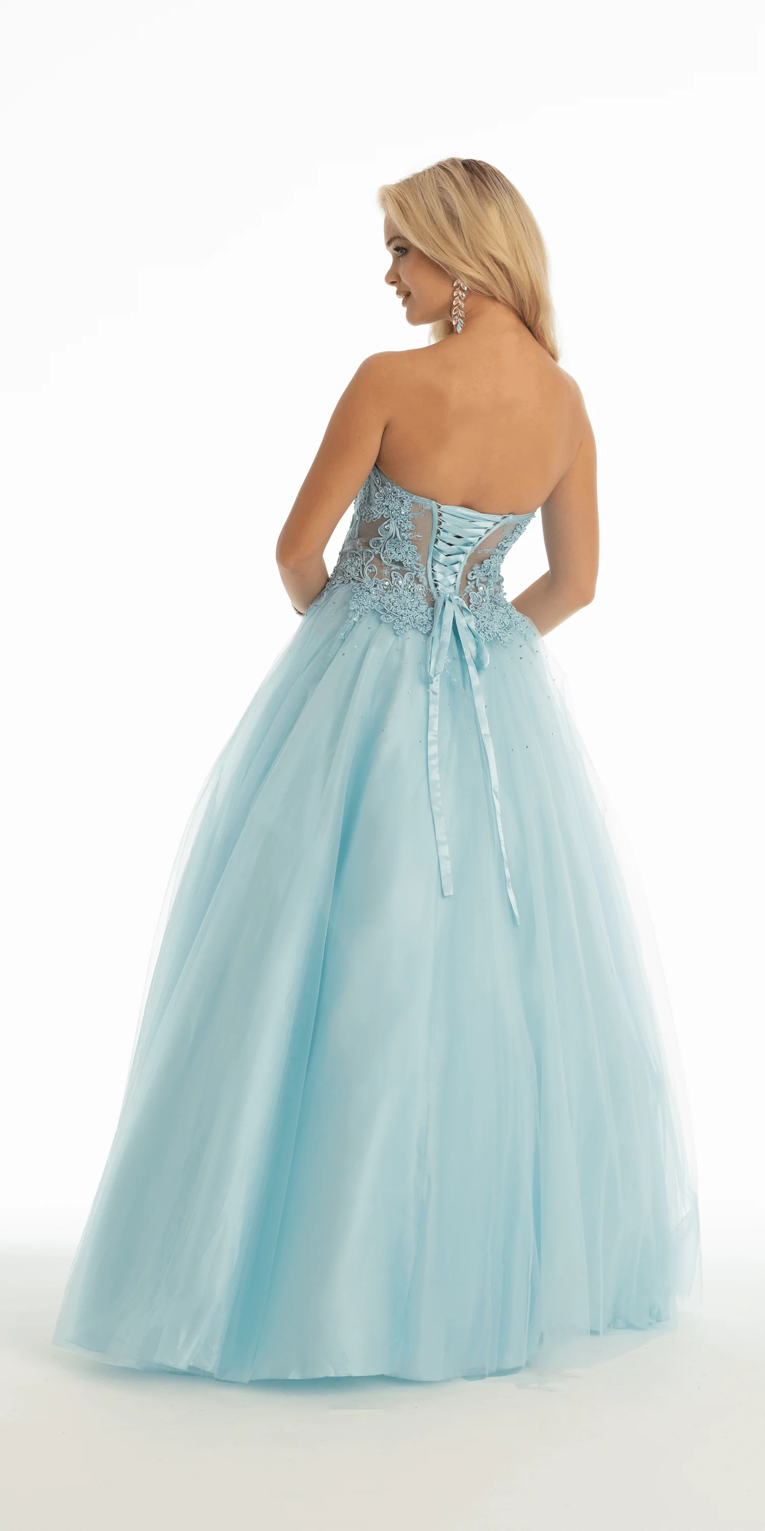 Sweetheart Embroidered Corset Ballgown with Heat Set Stones - Image 7
