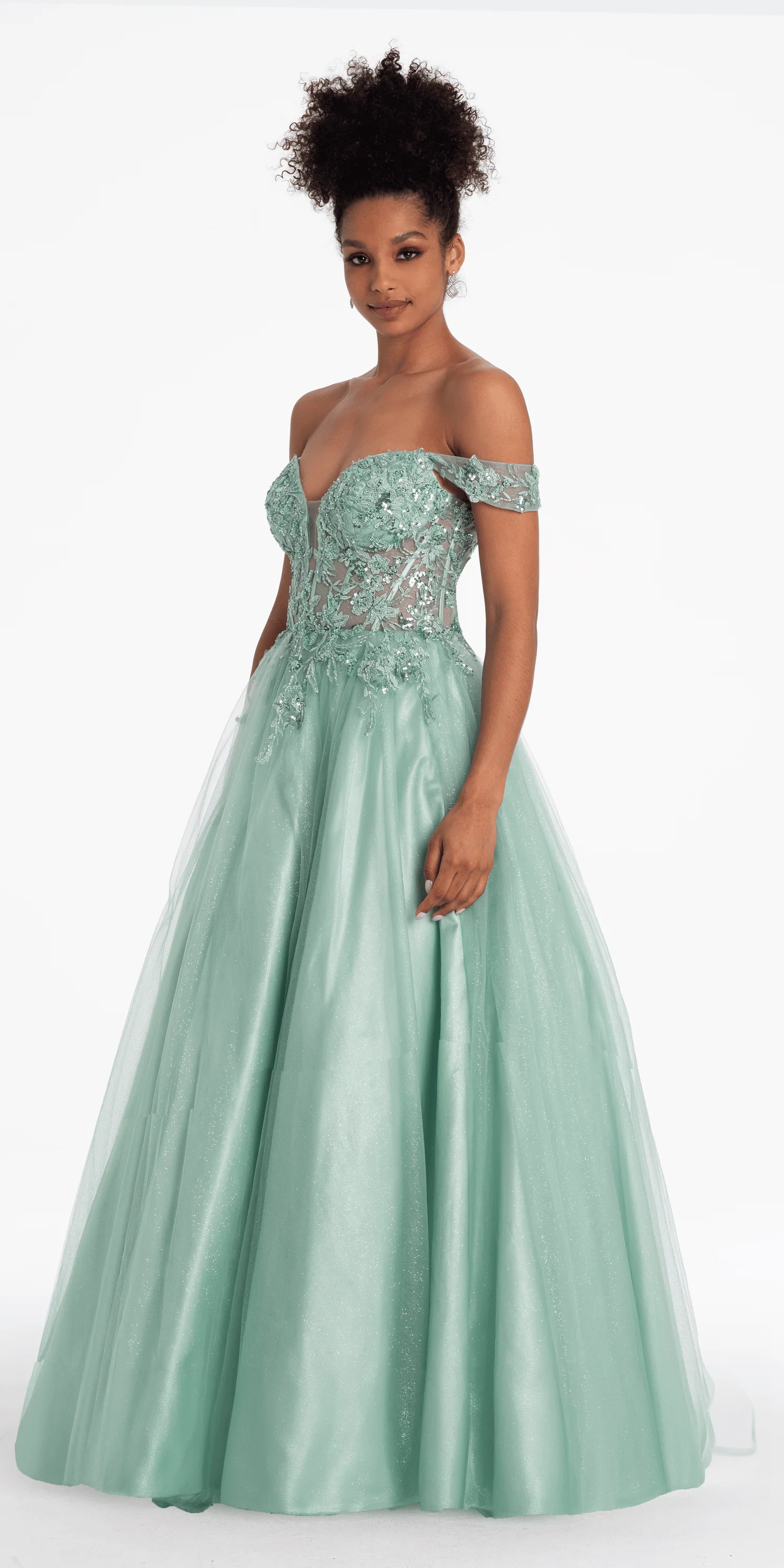 Sweetheart Embroidered Corset Lace Up Back Ballgown - Image 3