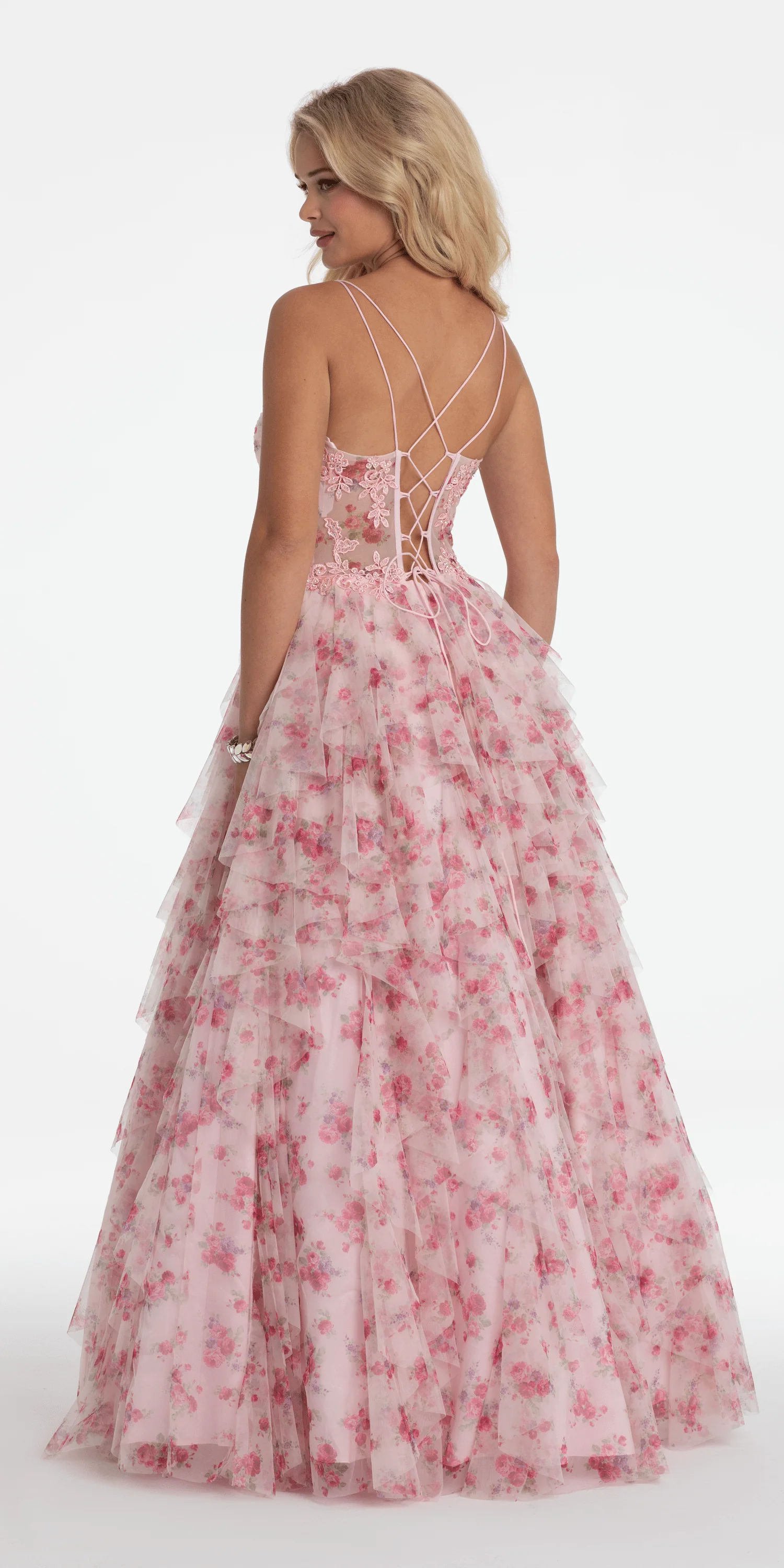 Sweetheart Floral Embellished Corset Corkscrew Ballgown - Image 4