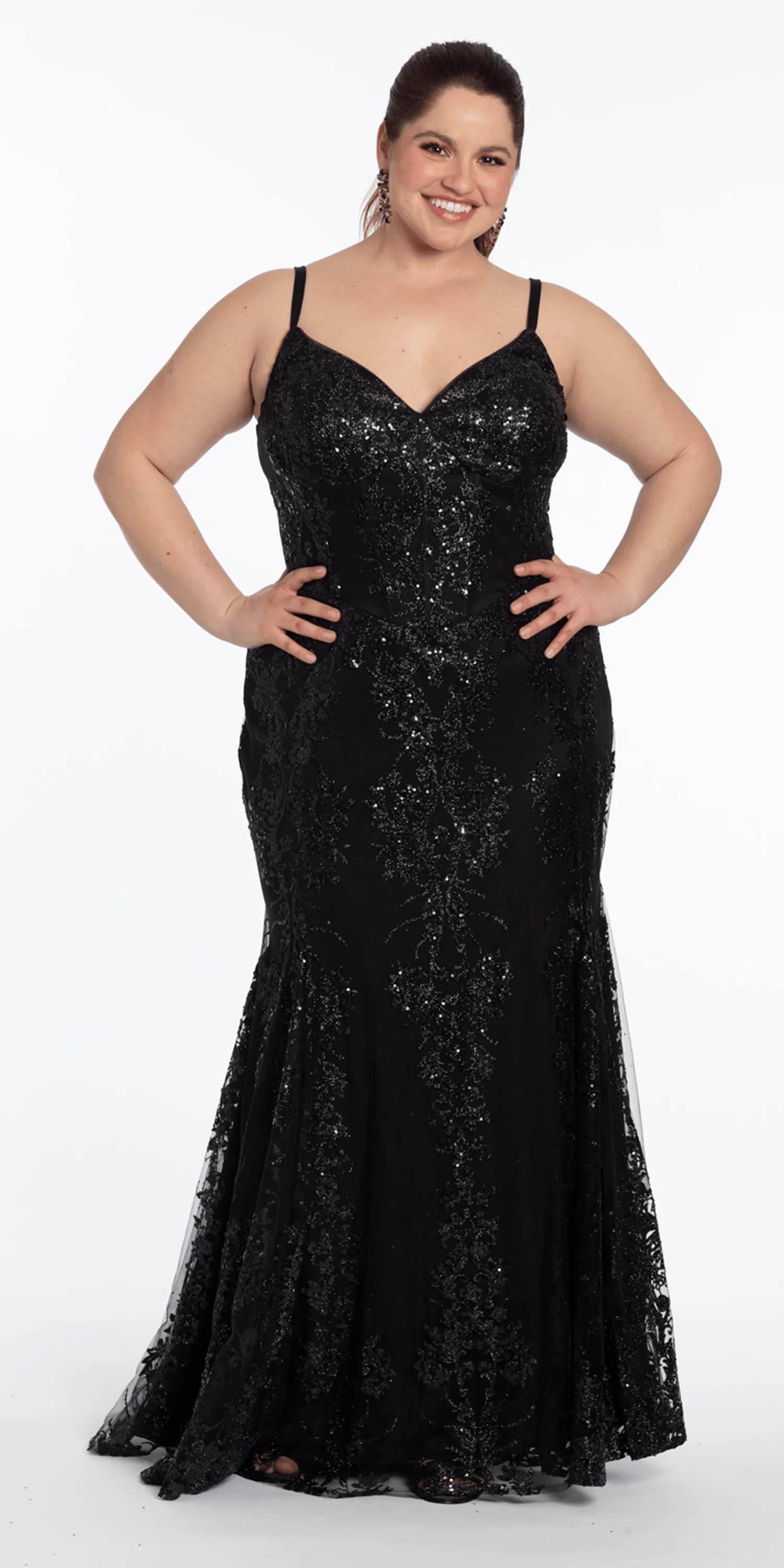 Sweetheart Glitter Corset V Back Mermaid Dress - Image 6