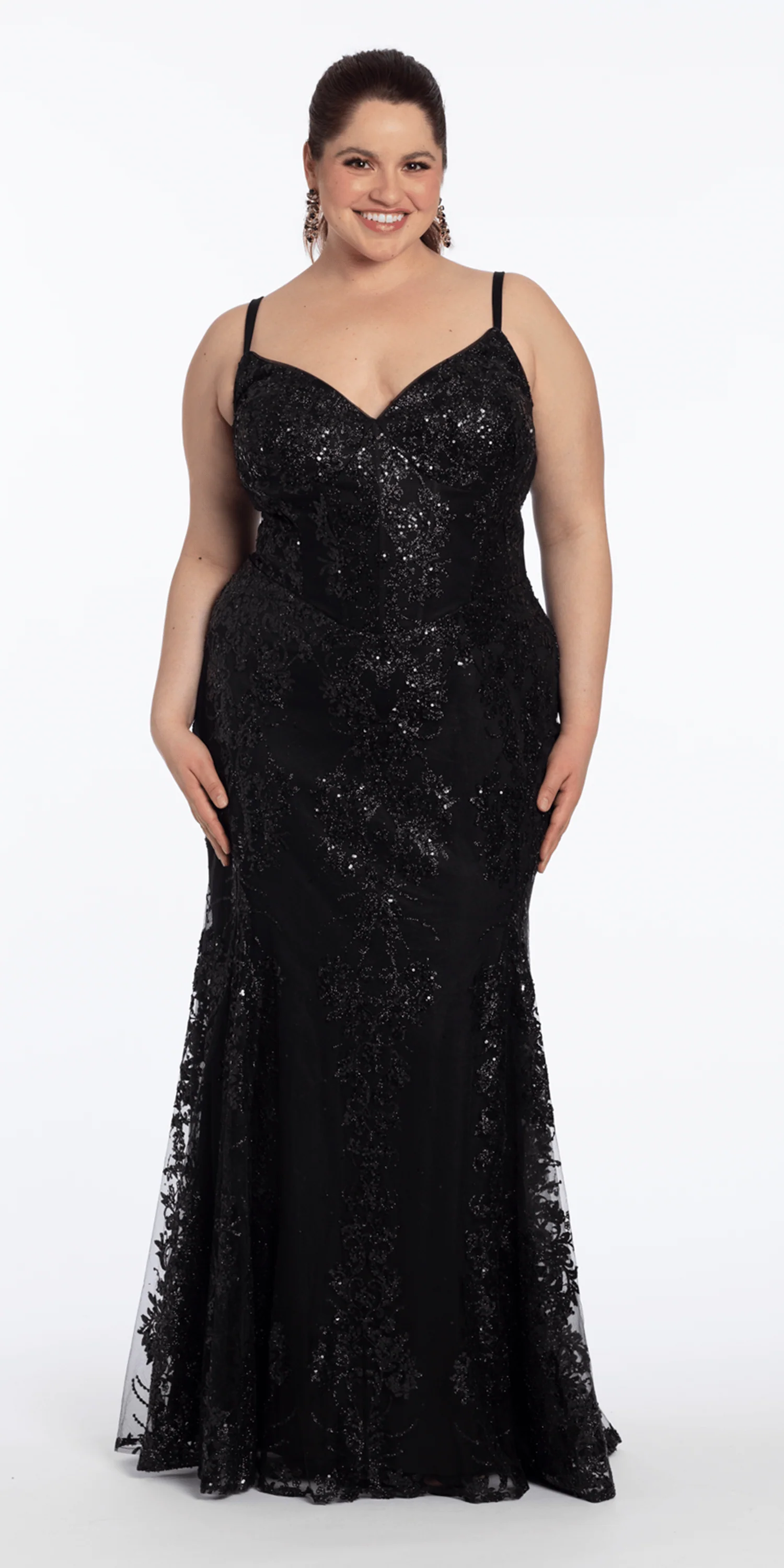 Sweetheart Glitter Corset V Back Mermaid Dress - Image 9
