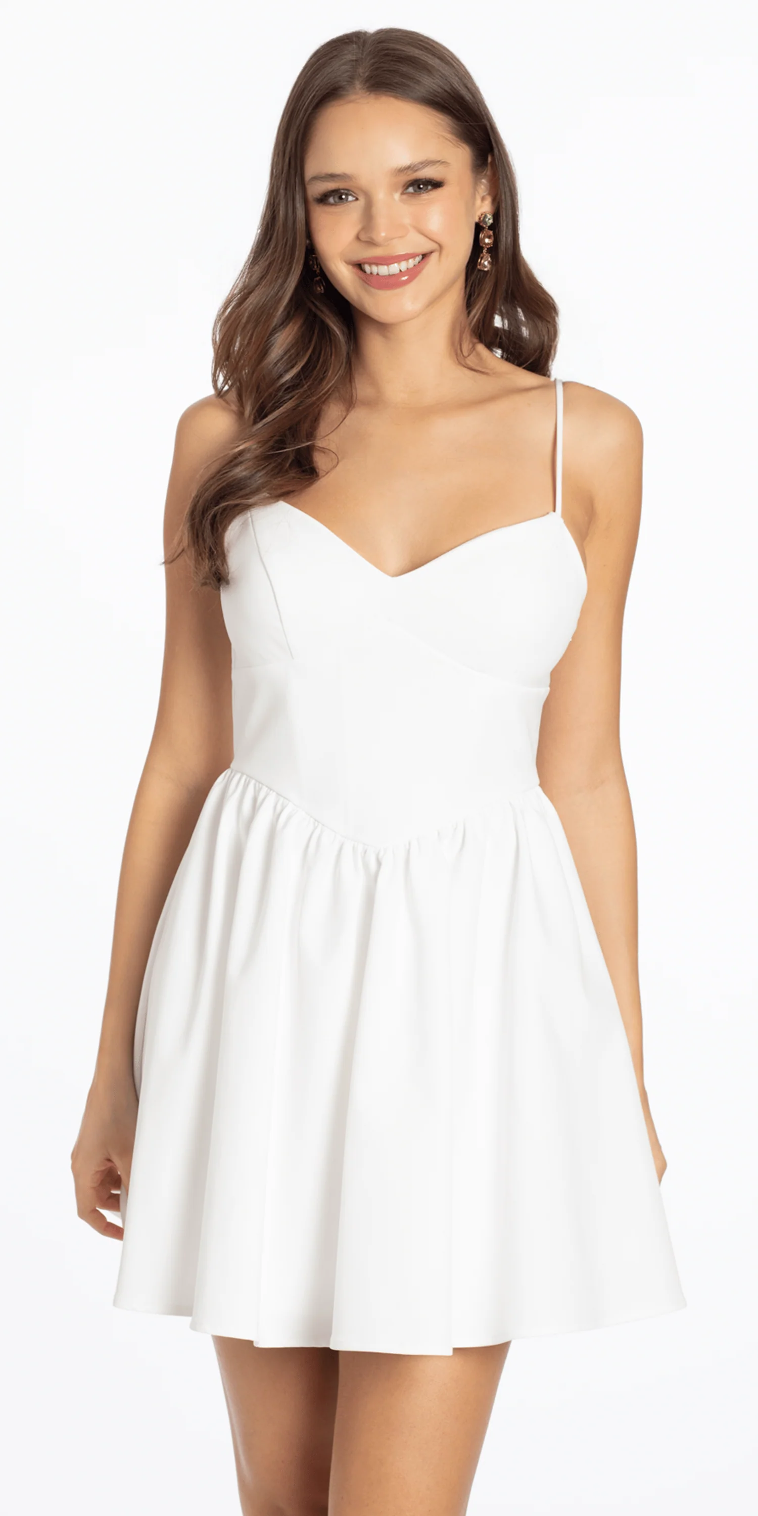 Sweetheart Woven Lace Up Back Fit and Flare Dress - Image 2