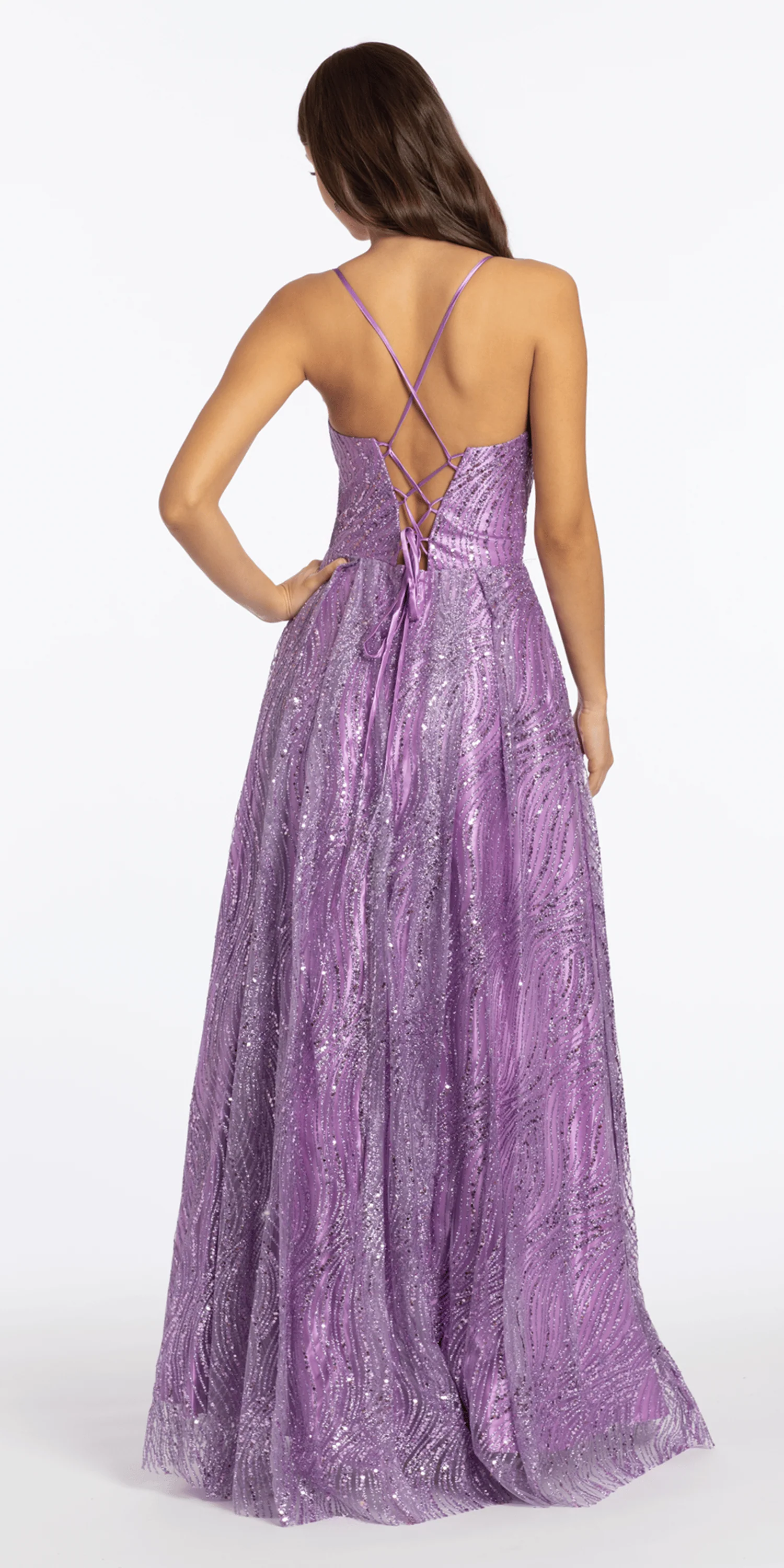 Swirl Glitter Mesh Sweetheart Ballgown with Pockets - Image 5