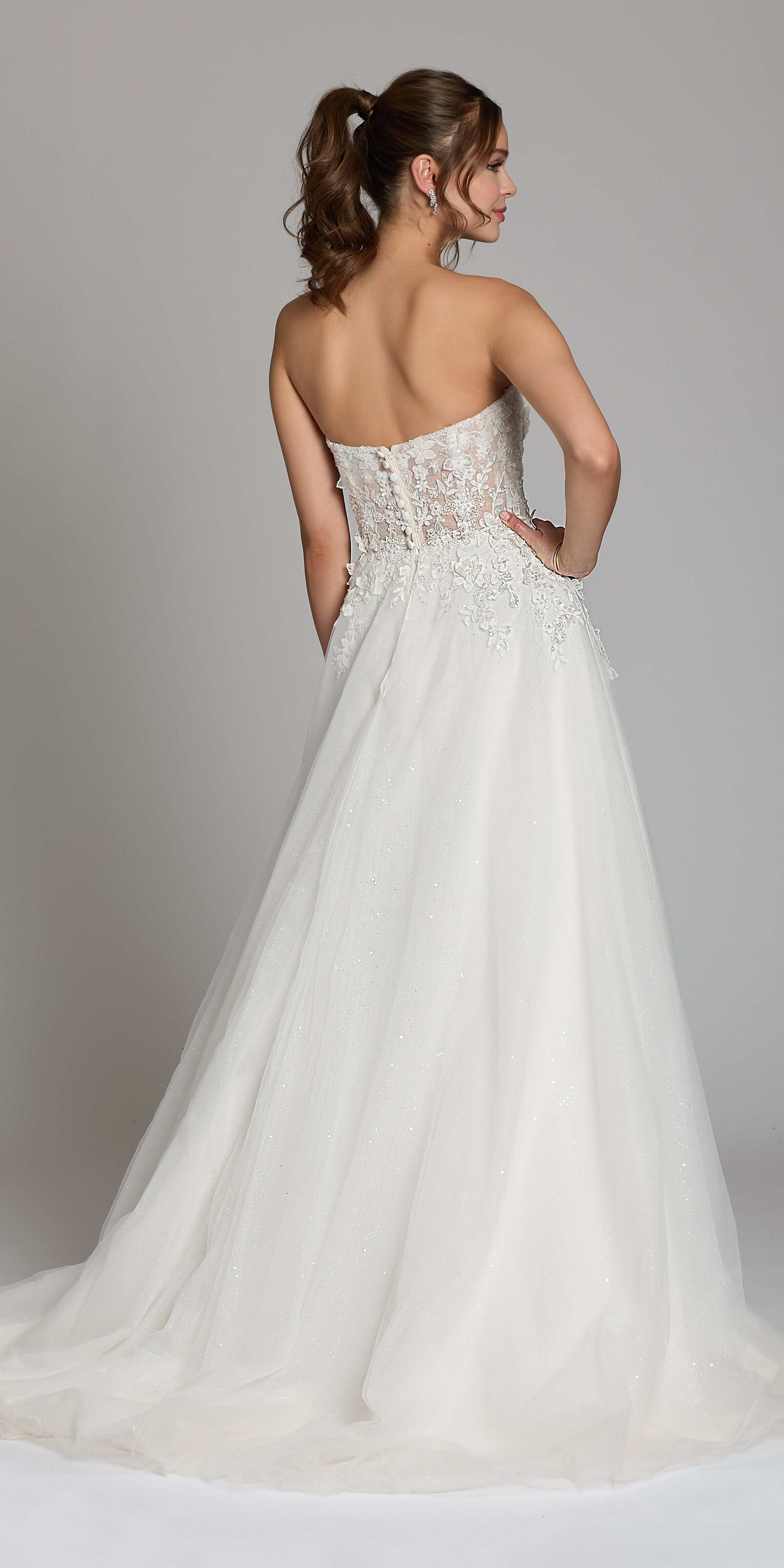 Tulle A Line Dress with 3D Embellished Appliques - Image 6