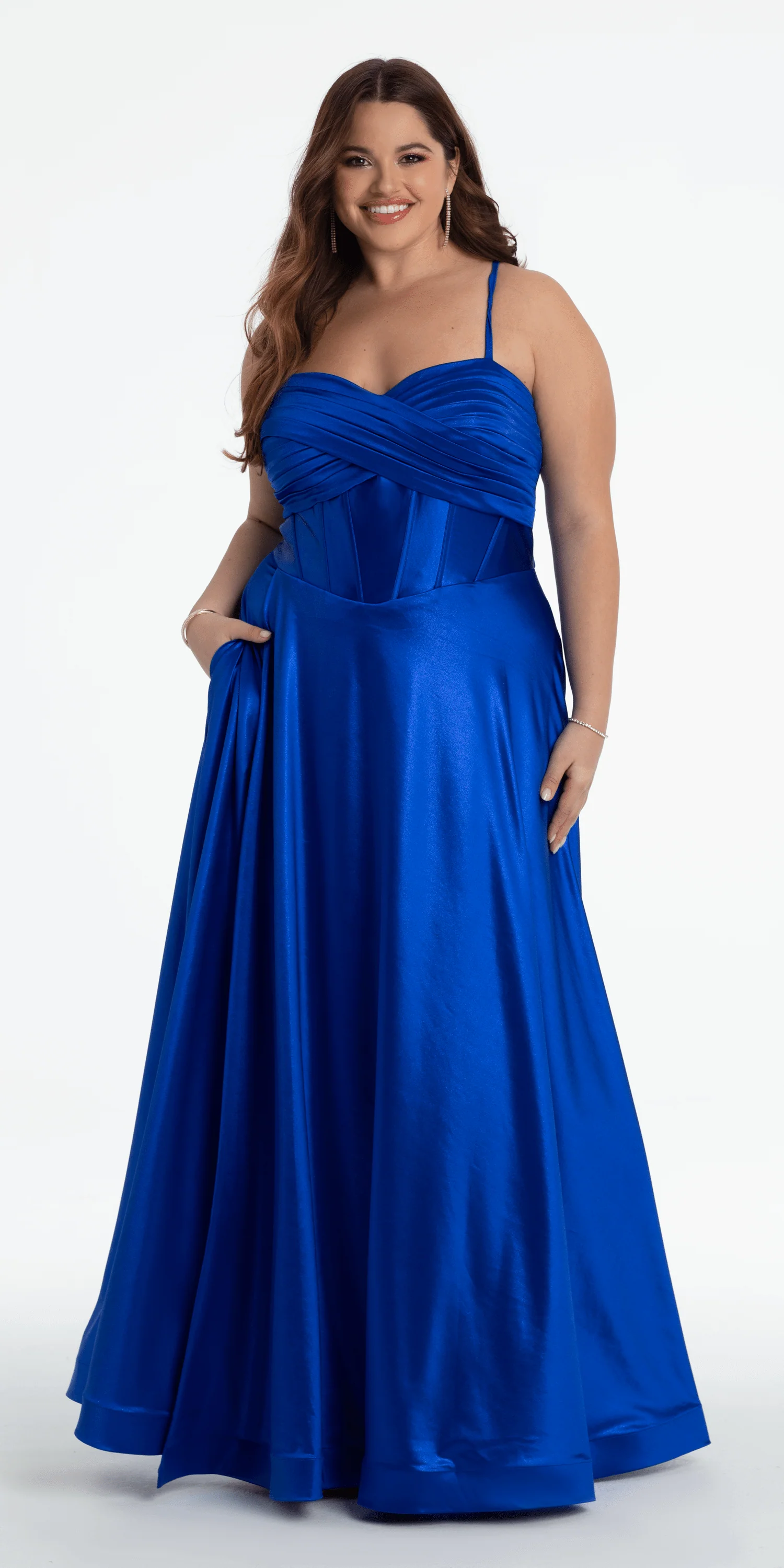 Twist Bodice Satin Corset Ballgown - Image 3