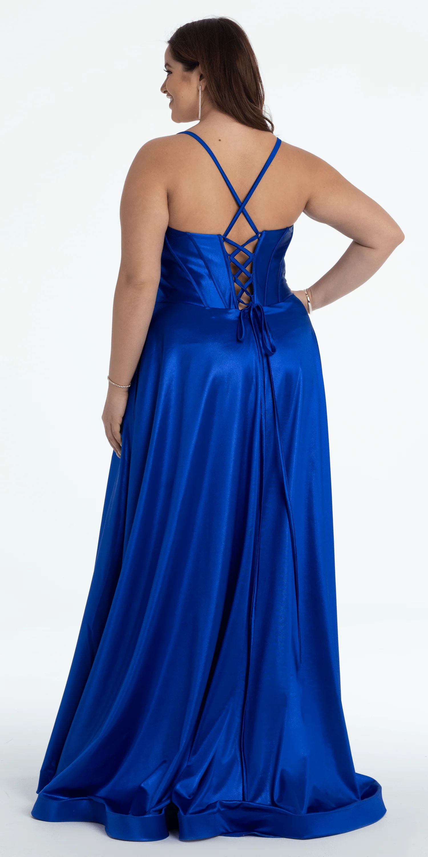 Twist Bodice Satin Corset Ballgown - Image 4