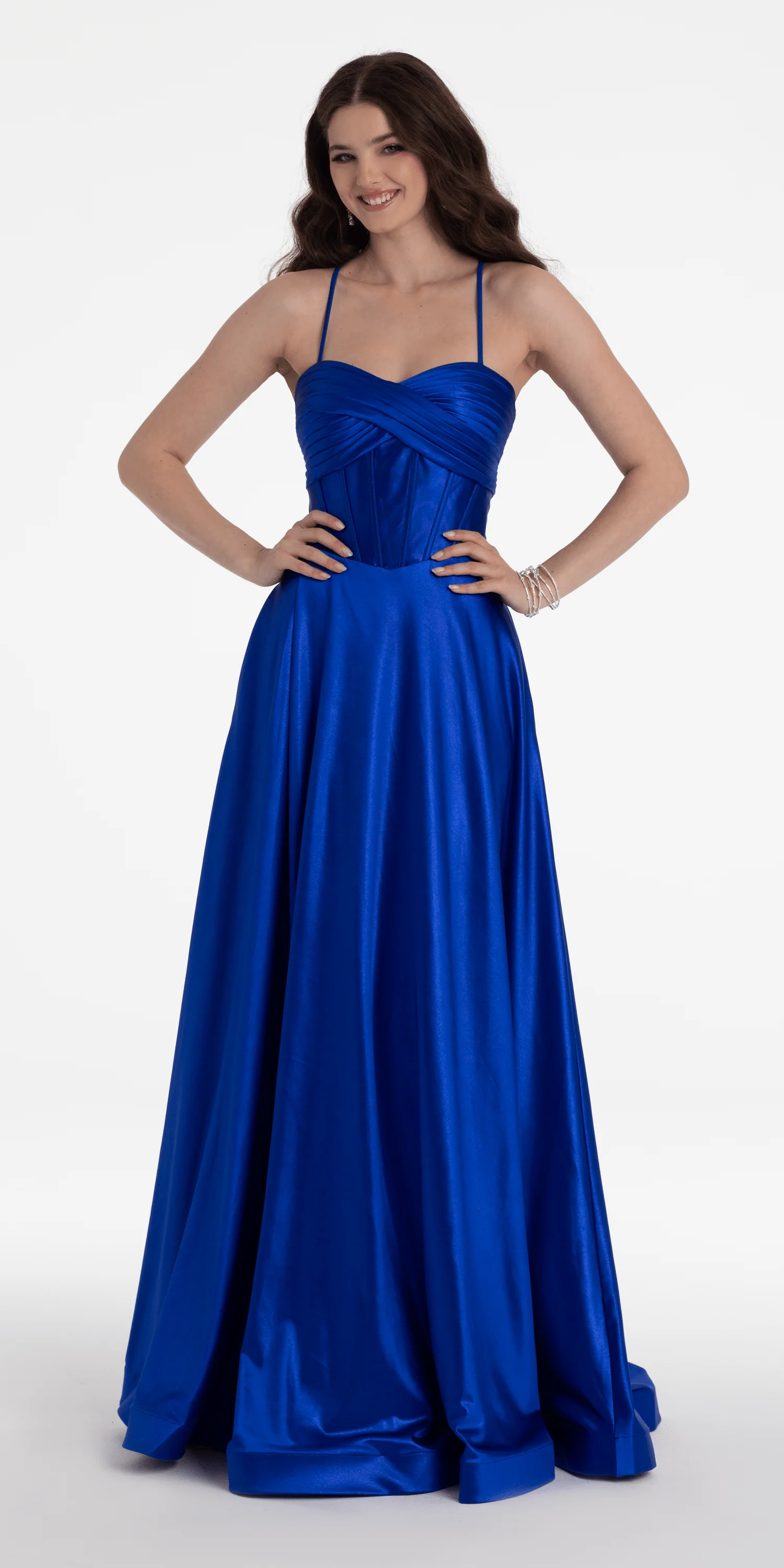 Twist Bodice Satin Corset Ballgown - Image 6
