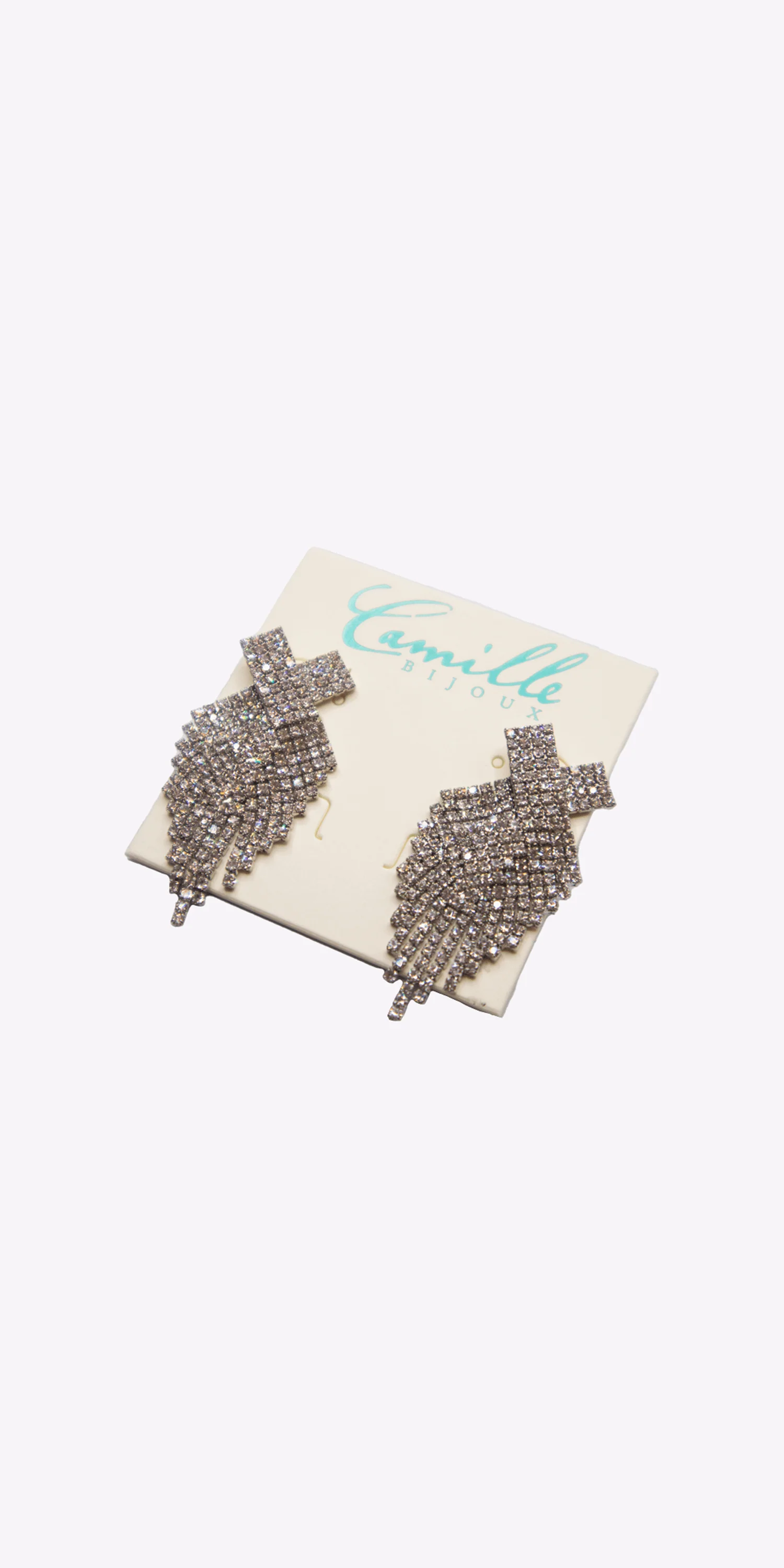 X Rhinestone Graduated Earrings - Image 3